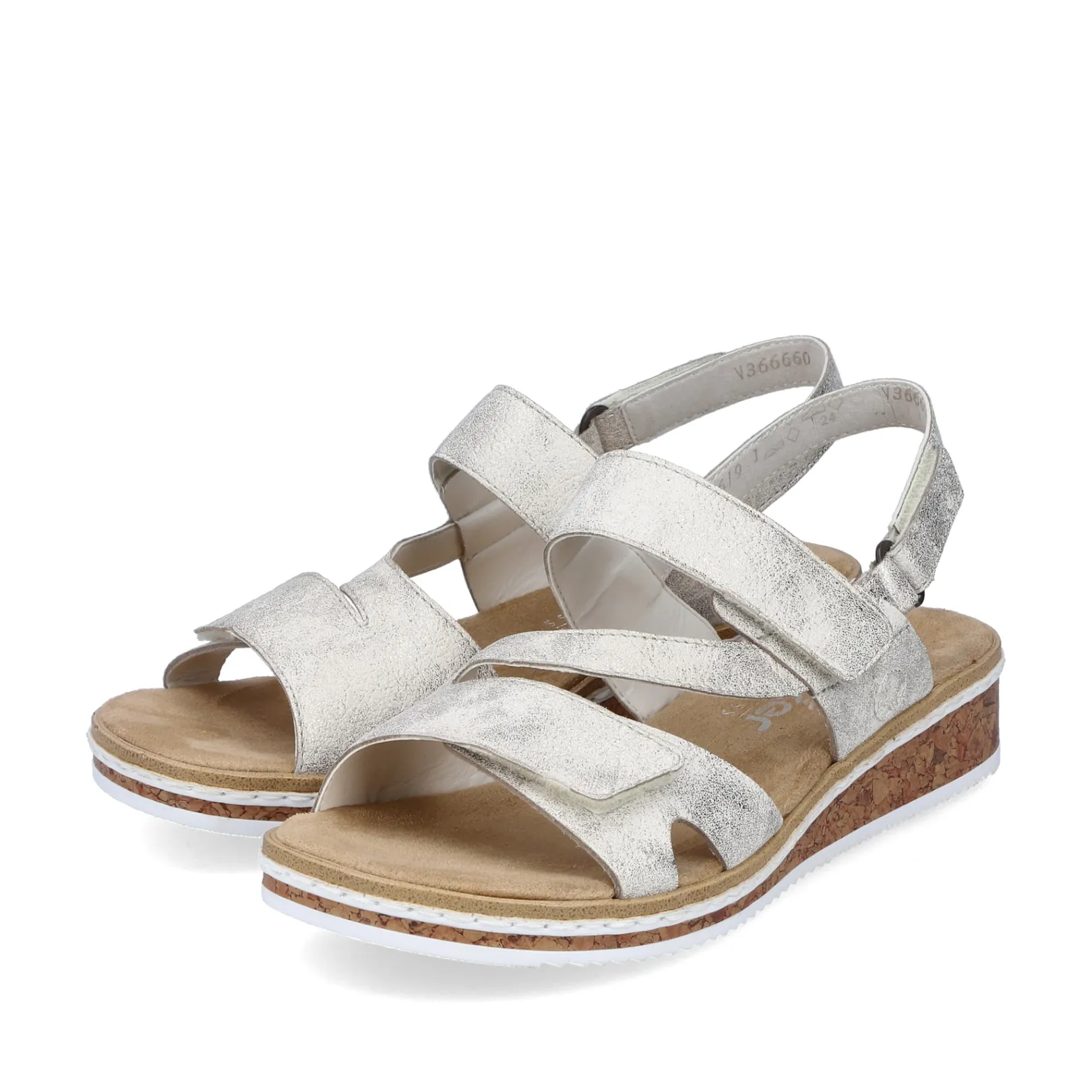 Rieker Sandalen & Sandaletten<Damen Keilsandaletten silber- Metallic