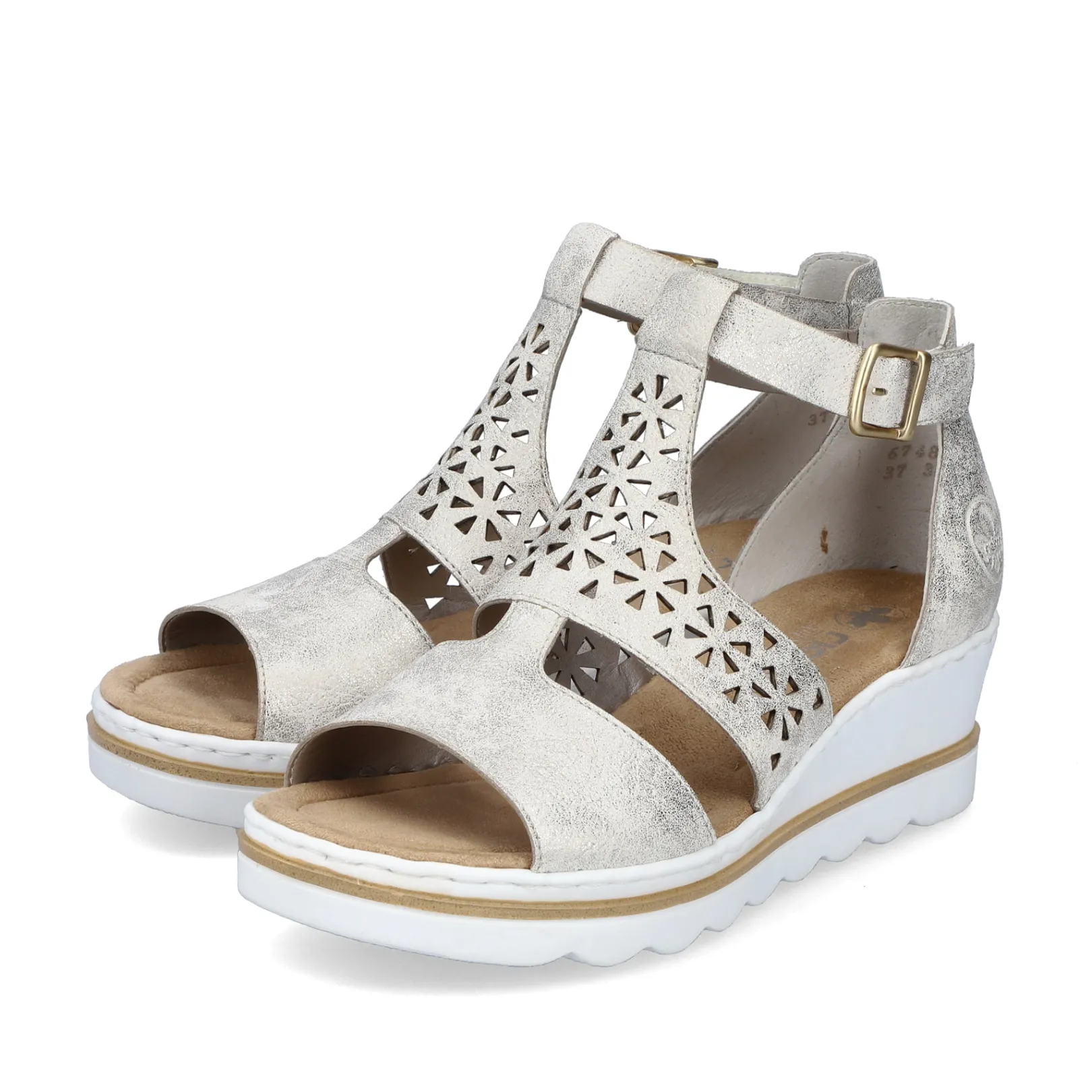 Rieker Sandalen & Sandaletten<Damen Keilsandaletten silber-platin- Metallic