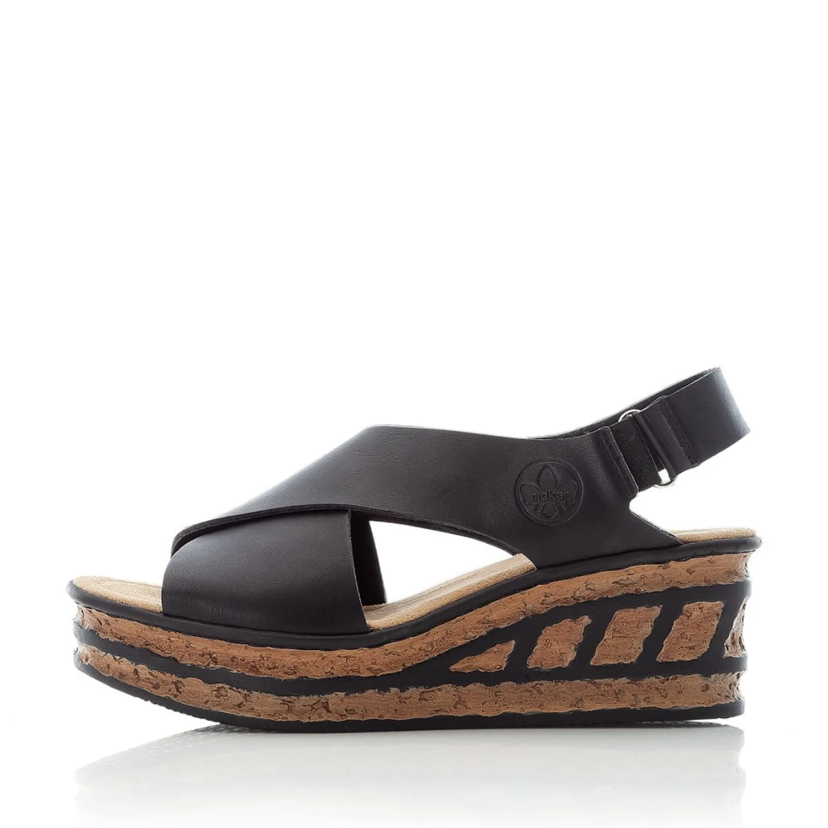 Rieker Sandalen & Sandaletten<Damen Keilsandaletten tief Schwarz