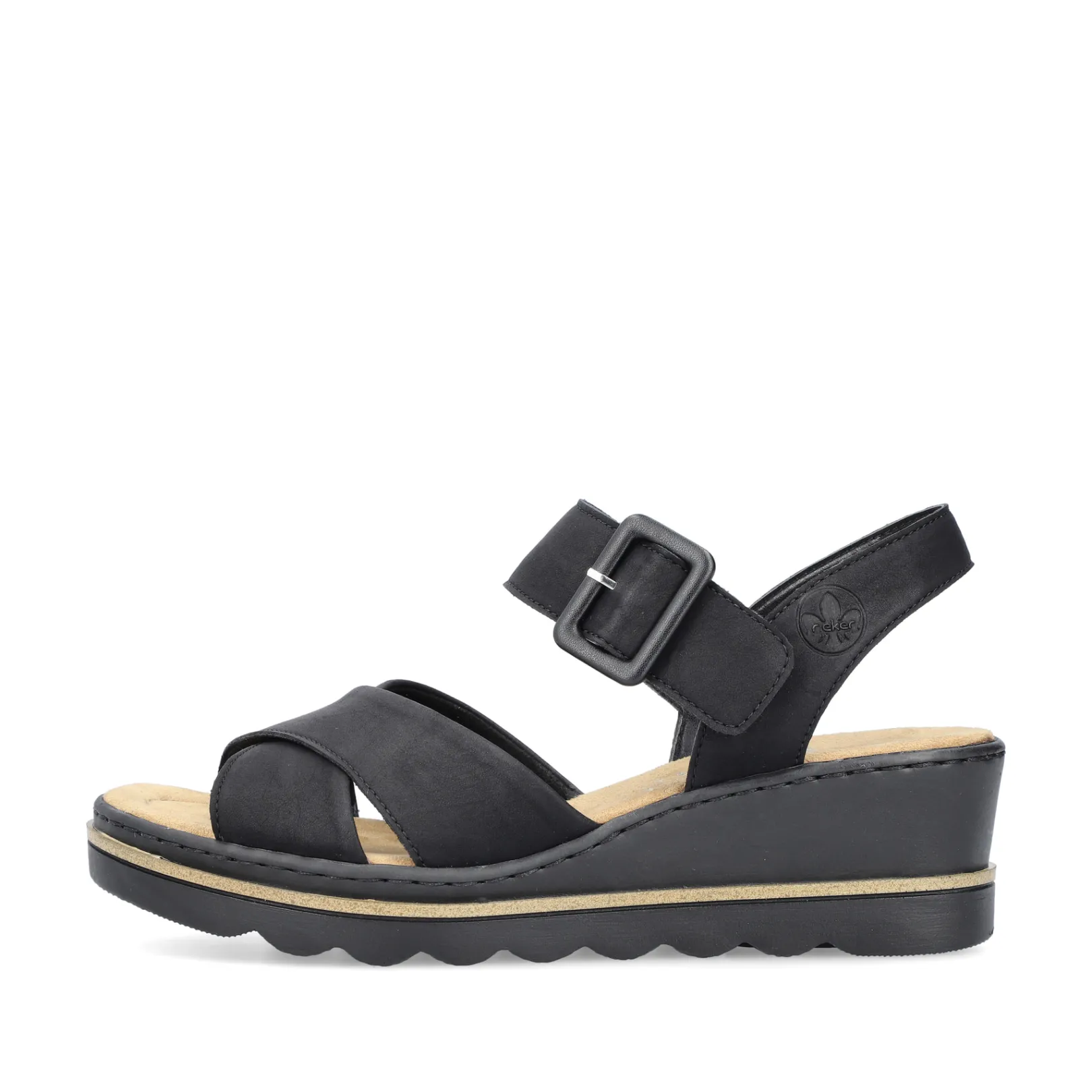 Rieker Sandalen & Sandaletten<Damen Keilsandaletten tief Schwarz