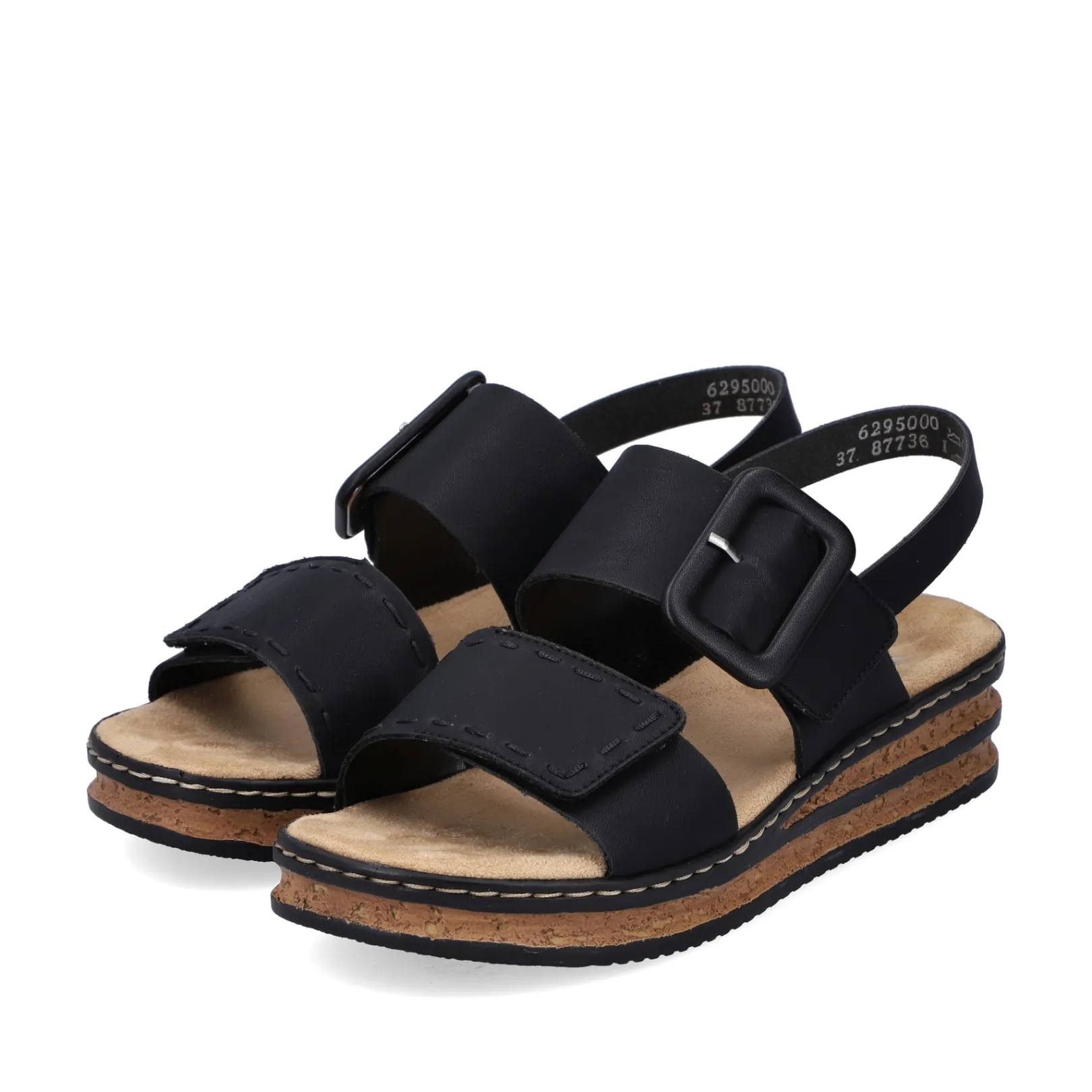 Rieker Sandalen & Sandaletten<Damen Keilsandaletten tief Schwarz