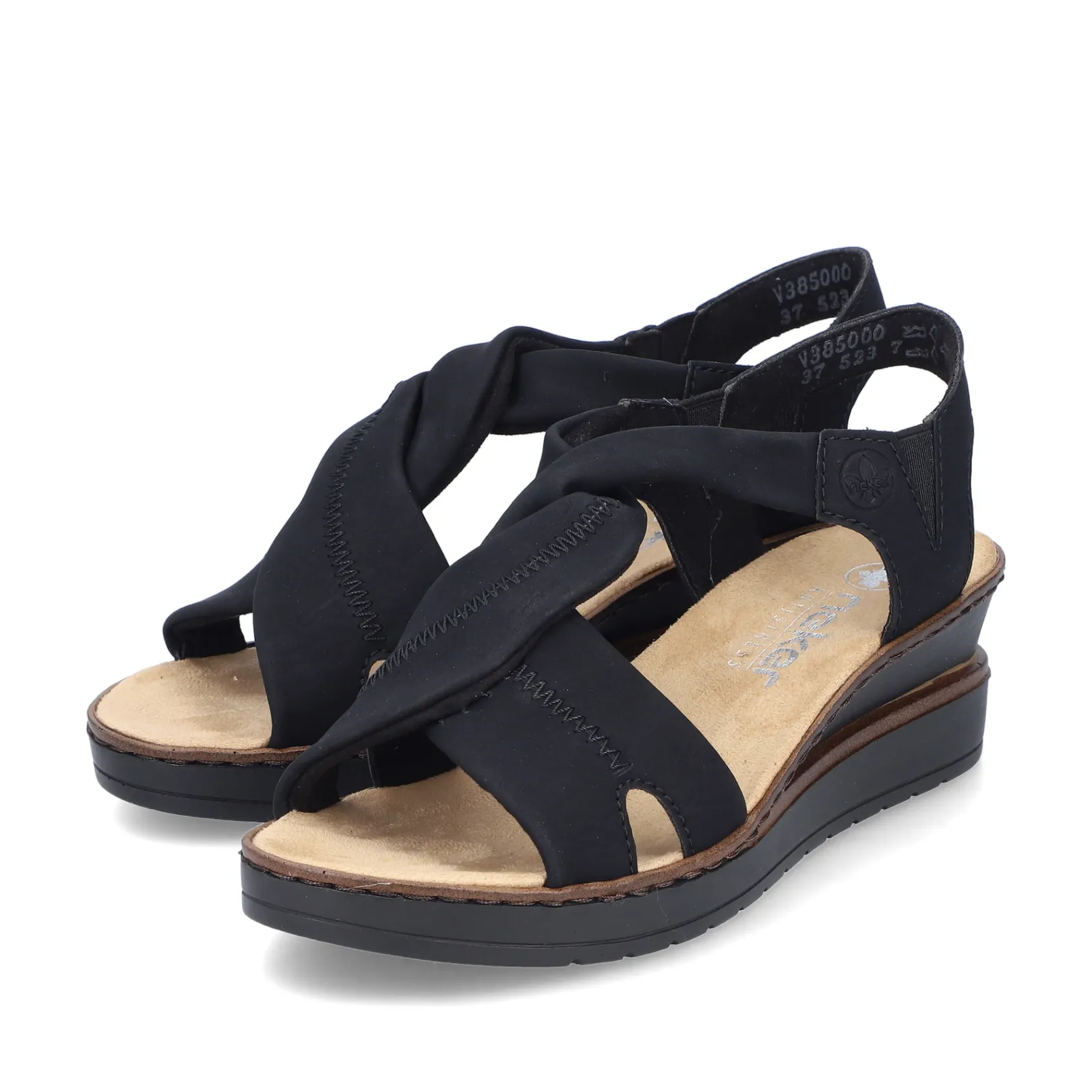 Rieker Sandalen & Sandaletten<Damen Keilsandaletten tief Schwarz