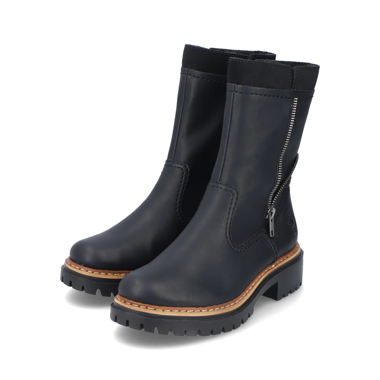 Rieker Stiefeletten & Boots<Damen Kurzstiefel asphalt Schwarz