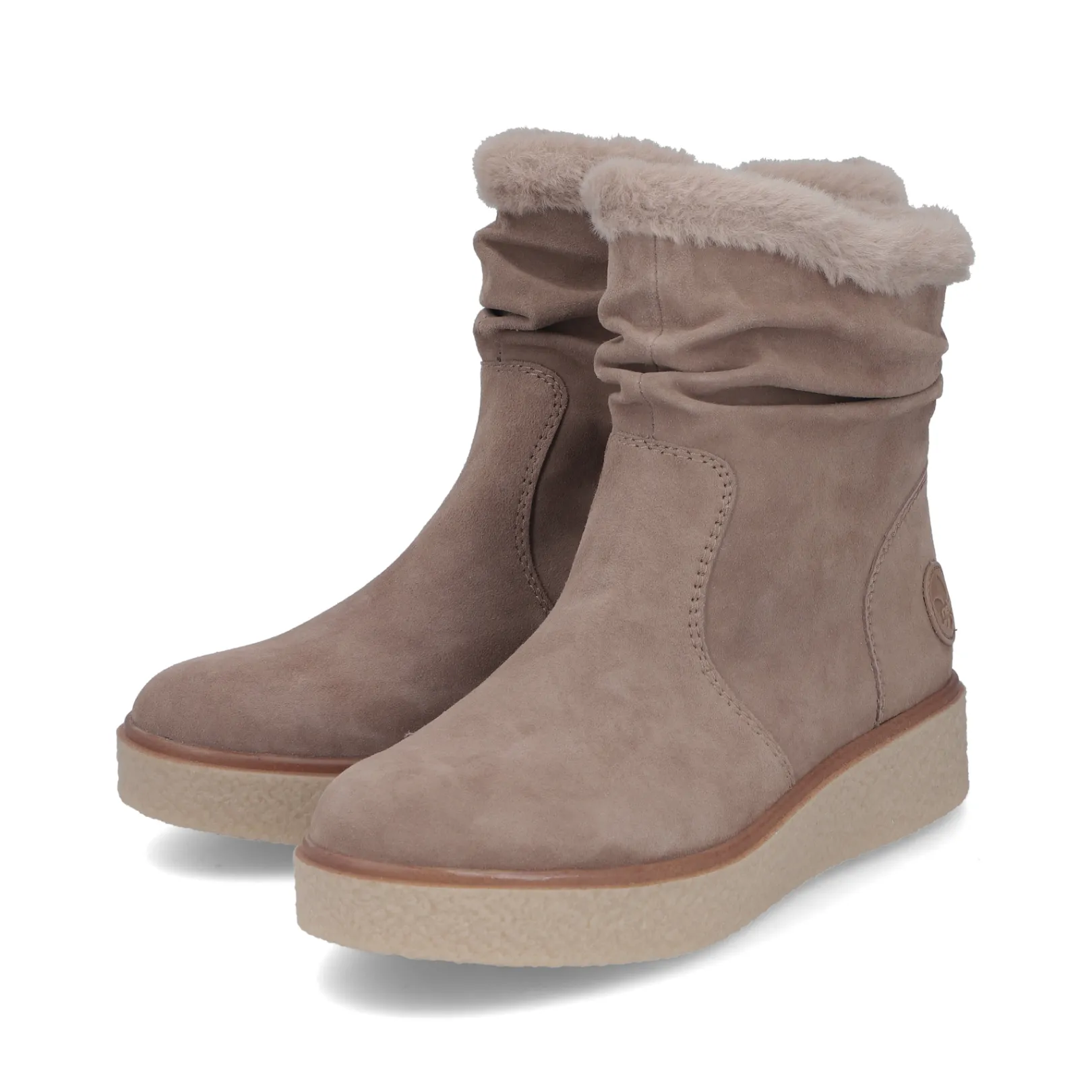 Rieker Stiefeletten & Boots | Fluffy<Damen Kurzstiefel braun Beige