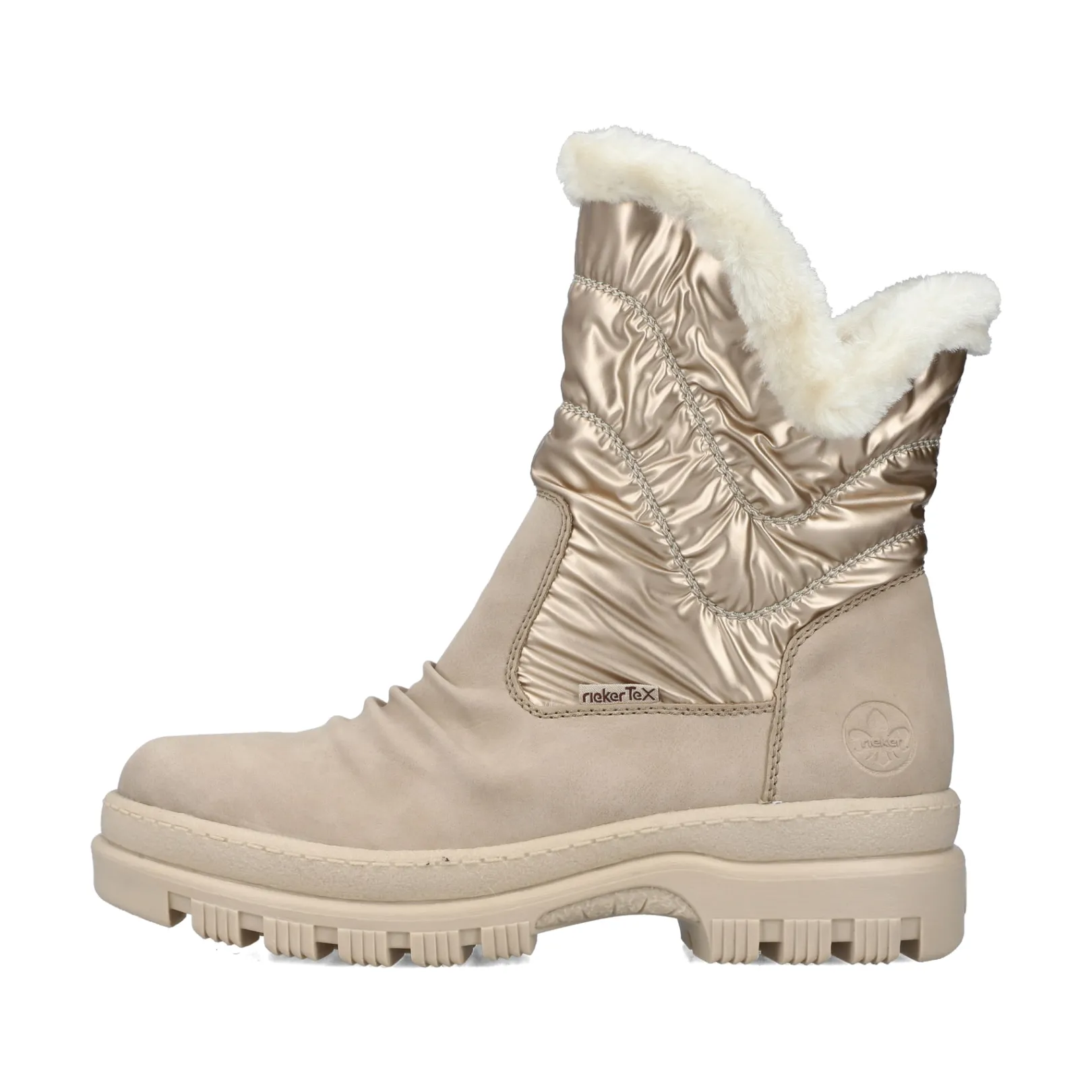 Rieker Stiefeletten & Boots | Fluffy<Damen Kurzstiefel champagner Beige