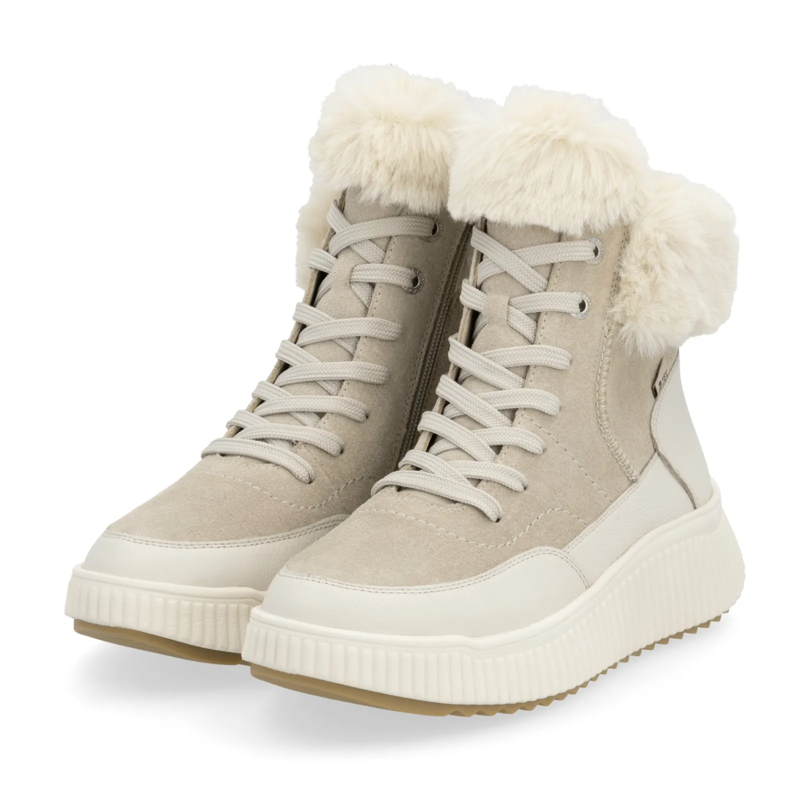 Rieker Stiefeletten & Boots | Fluffy<Damen Kurzstiefel creme Beige