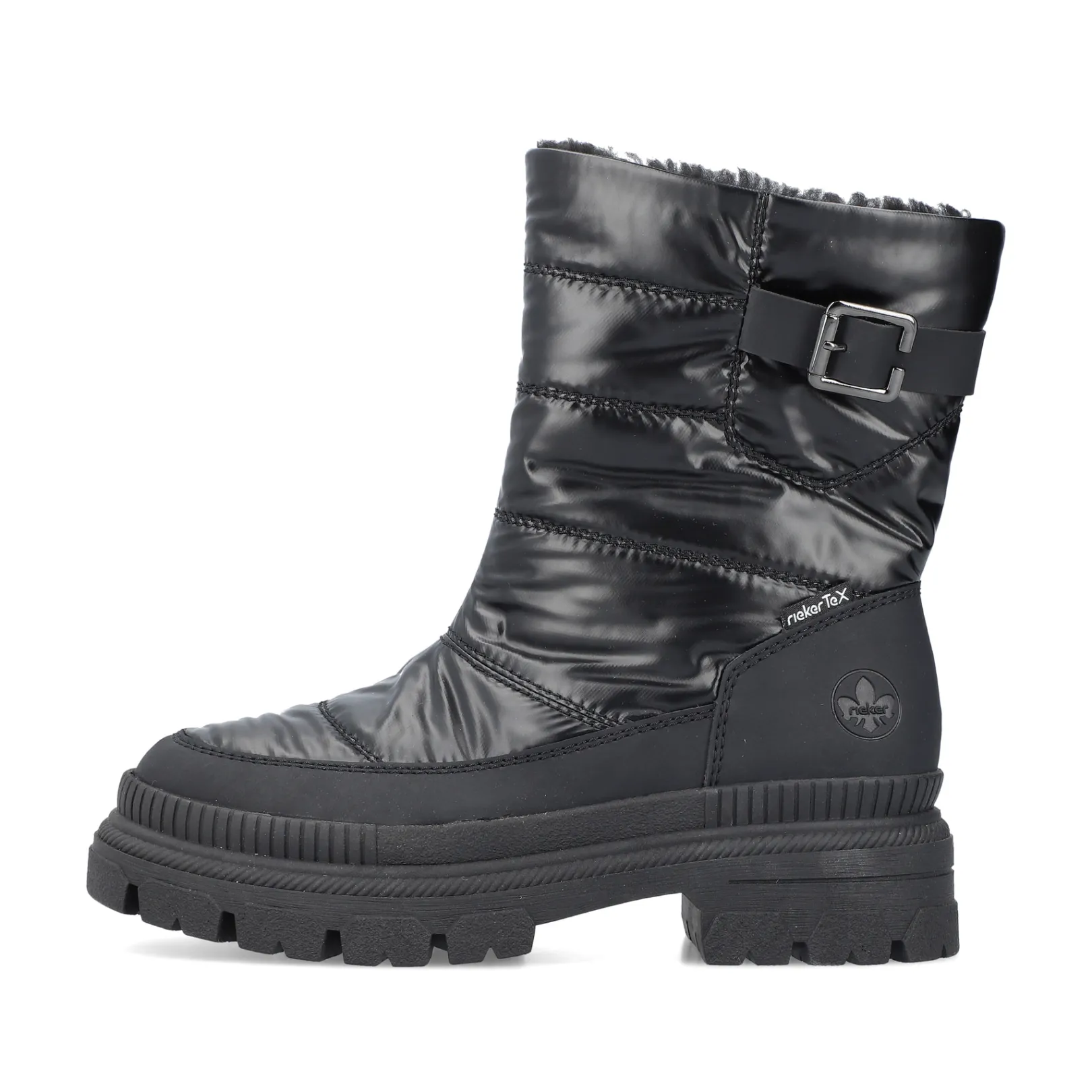 Rieker Stiefeletten & Boots<Damen Kurzstiefel glanz Schwarz