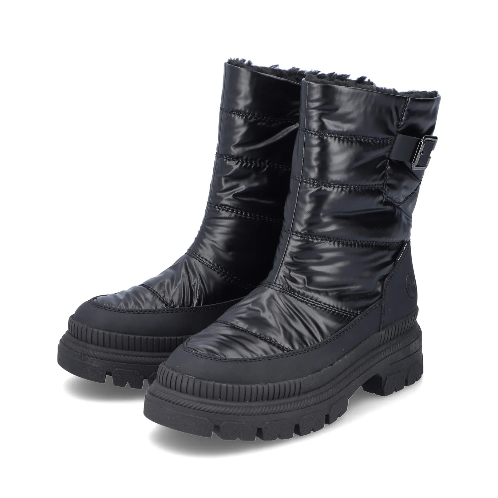 Rieker Stiefeletten & Boots<Damen Kurzstiefel glanz Schwarz