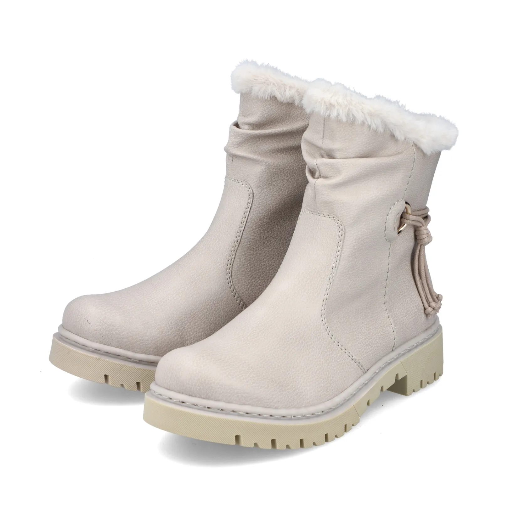 Rieker Stiefeletten & Boots | Fluffy<Damen Kurzstiefel hell Beige