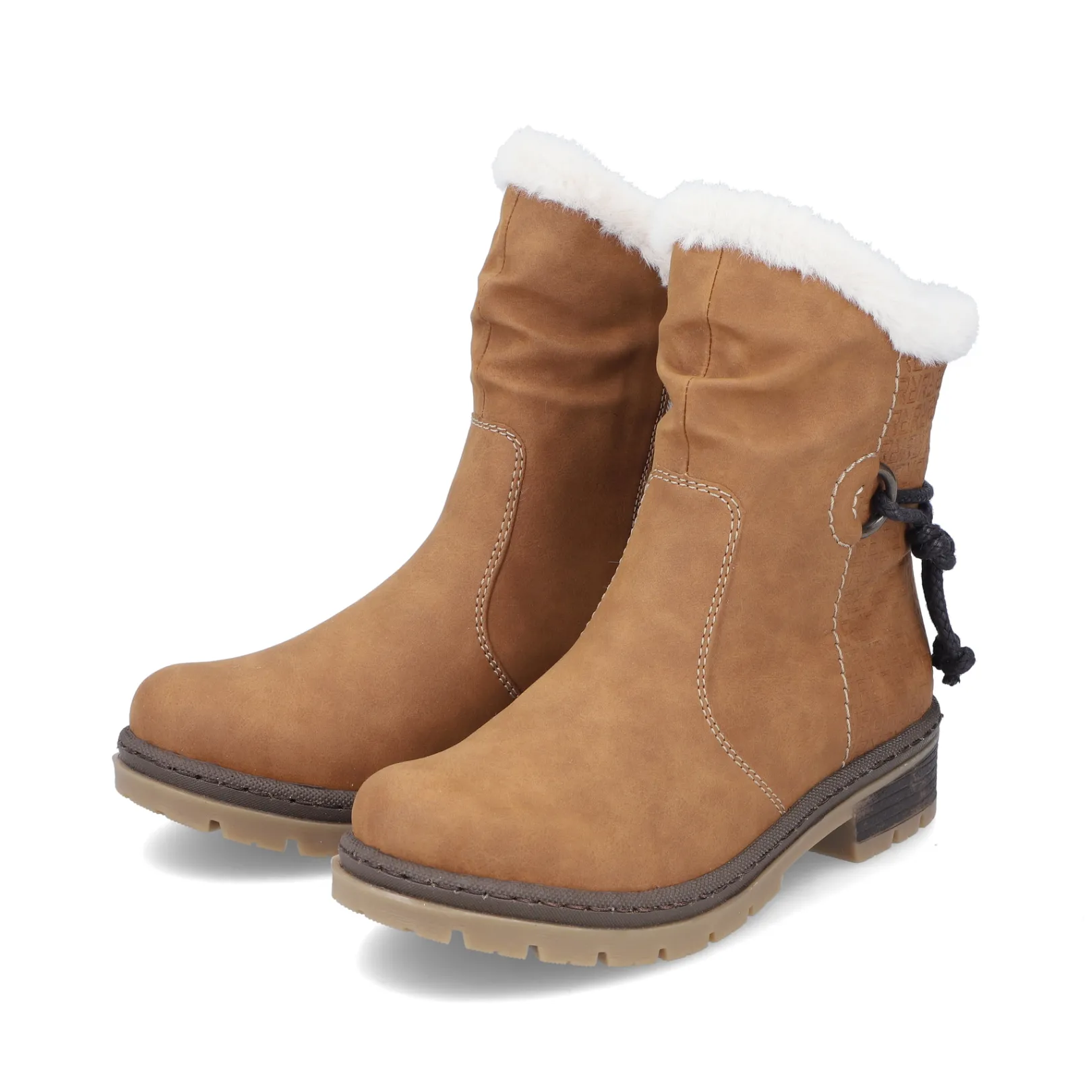 Rieker Stiefeletten & Boots | Fluffy<Damen Kurzstiefel kamel Braun