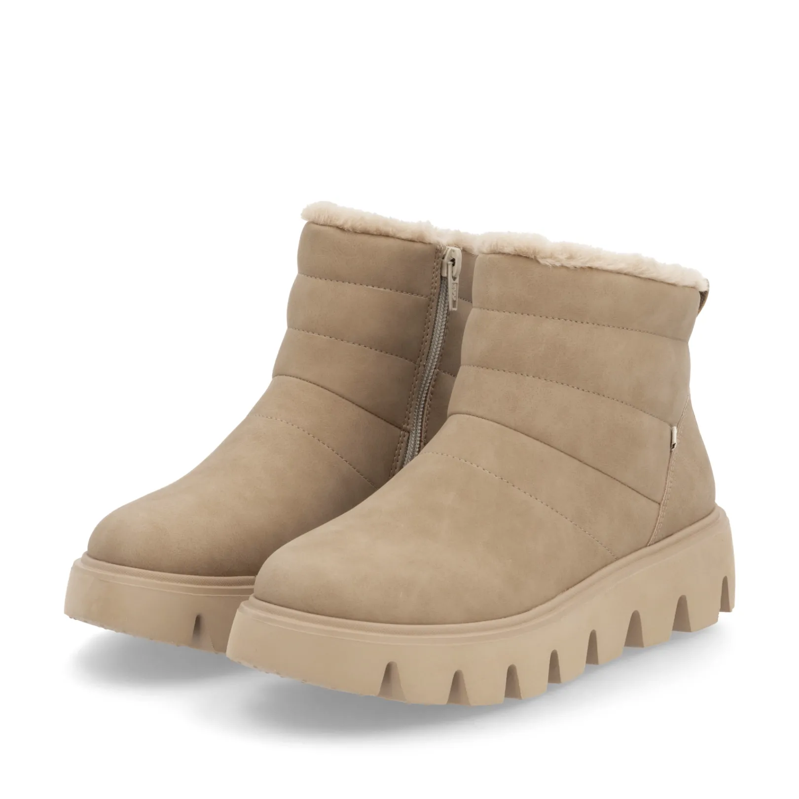 Rieker Stiefeletten & Boots | Fluffy<Damen Kurzstiefel lehm Beige