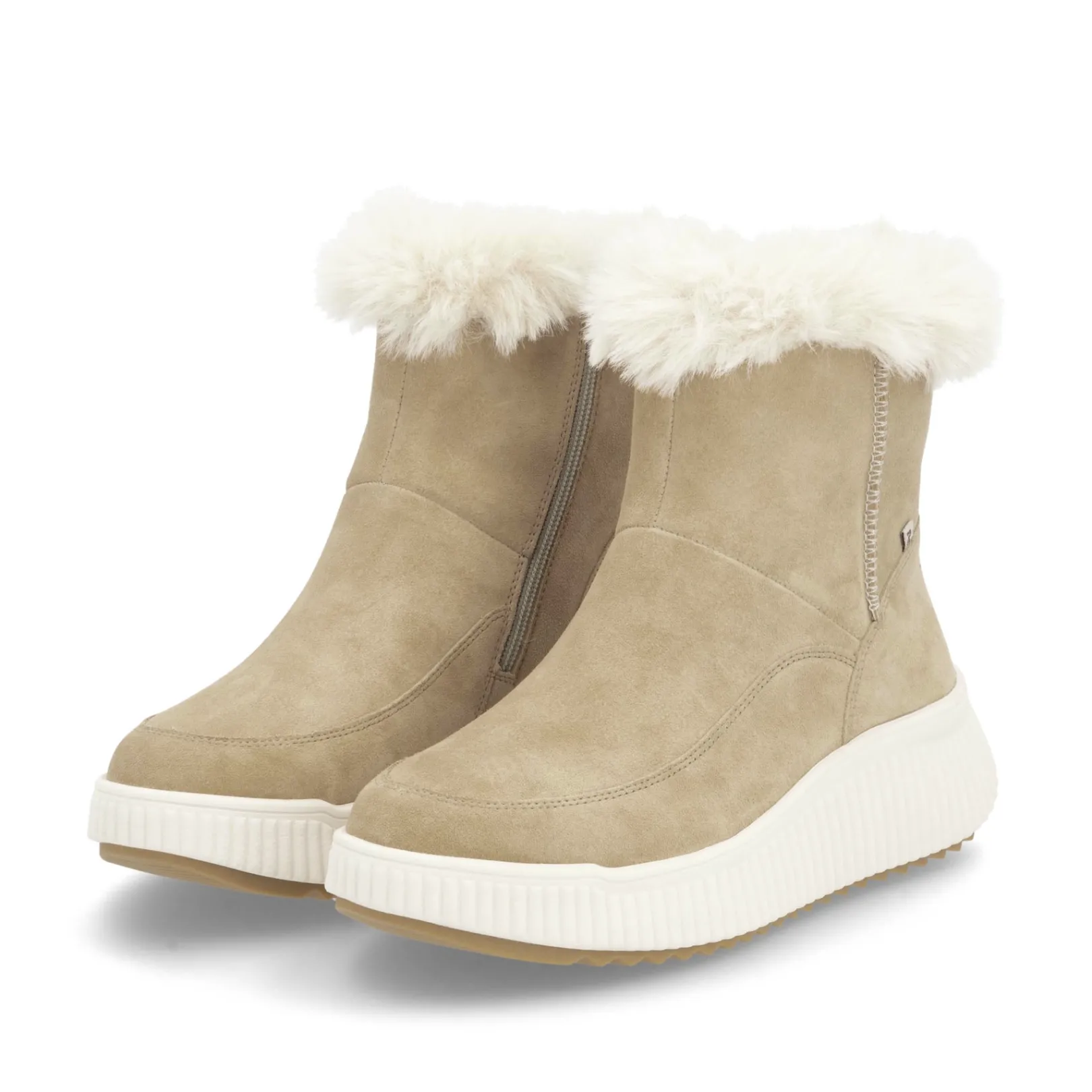 Rieker Stiefeletten & Boots | Fluffy<Damen Kurzstiefel lehm Beige