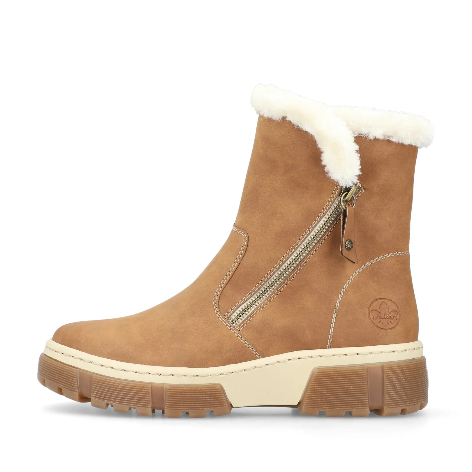 Rieker Stiefeletten & Boots | Fluffy<Damen Kurzstiefel nougat Braun