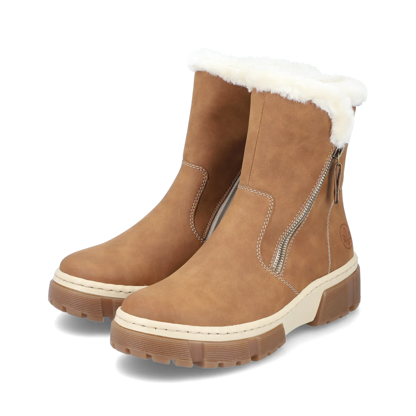 Rieker Stiefeletten & Boots | Fluffy<Damen Kurzstiefel nougat Braun