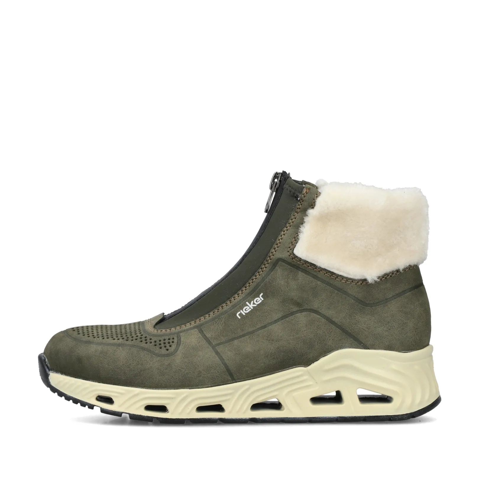 Rieker Stiefeletten & Boots | Fluffy<Damen Kurzstiefel schilf Grün