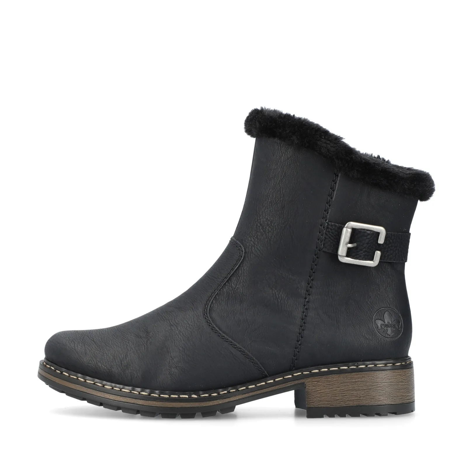 Rieker Stiefeletten & Boots | Fluffy<Damen Kurzstiefel tief Schwarz