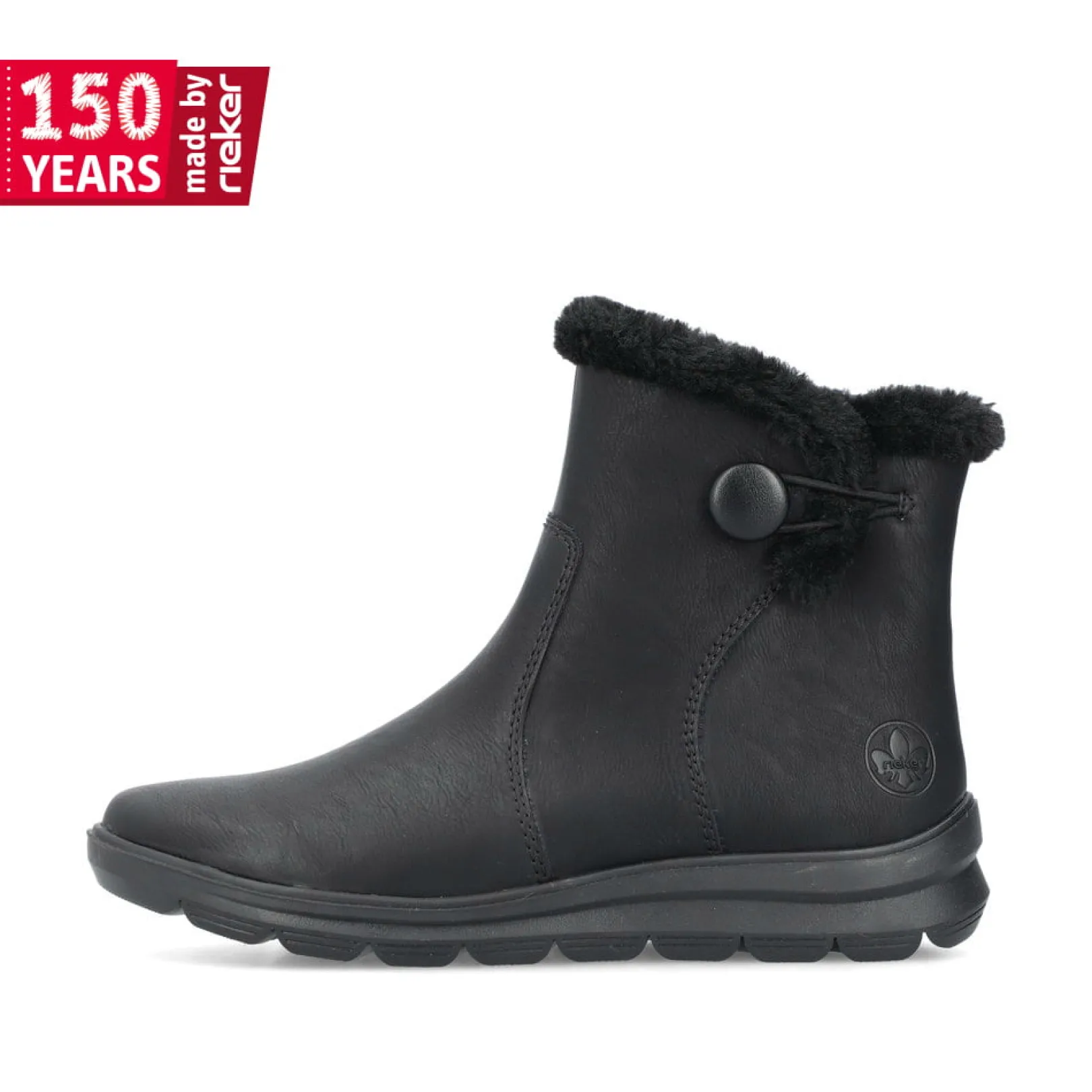 Rieker Stiefeletten & Boots | Fluffy<Damen Kurzstiefel tief Schwarz