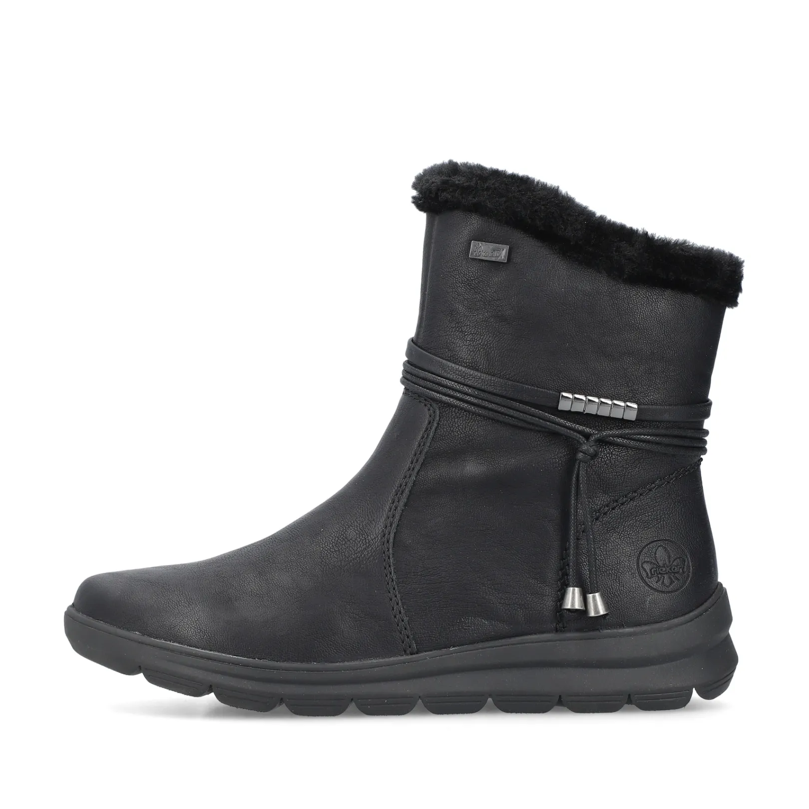 Rieker Stiefeletten & Boots | Fluffy<Damen Kurzstiefel tief Schwarz