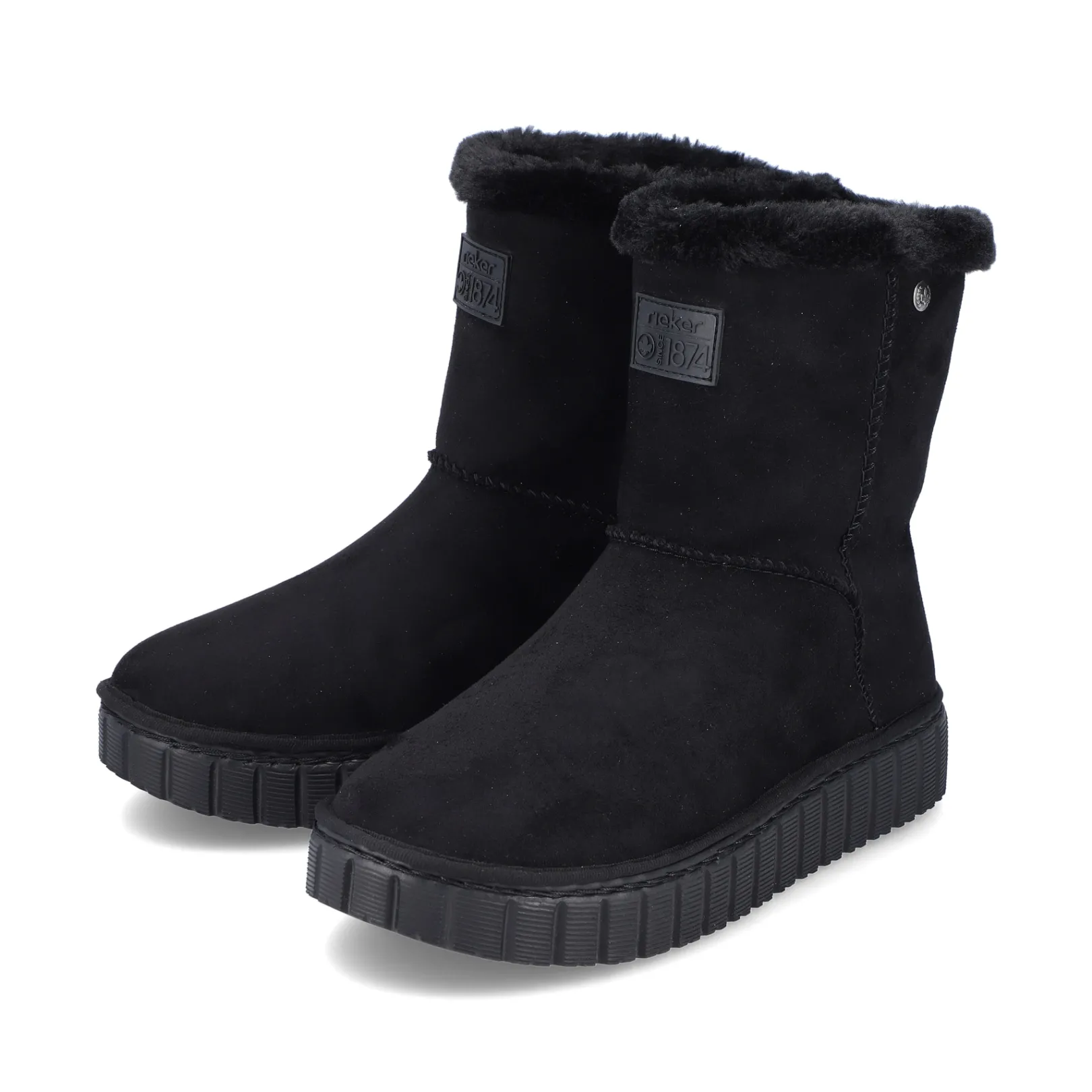 Rieker Fluffy | Stiefeletten & Boots<Damen Kurzstiefel tief Schwarz