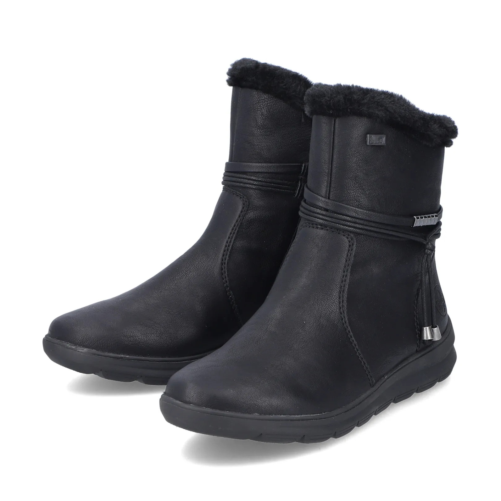 Rieker Stiefeletten & Boots | Fluffy<Damen Kurzstiefel tief Schwarz