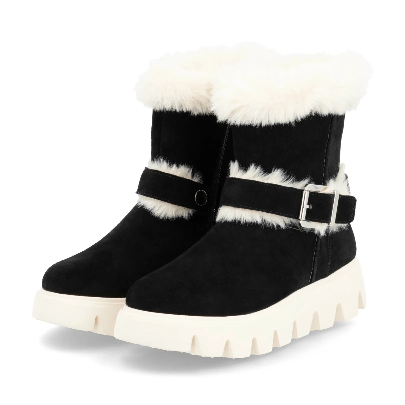 Rieker Stiefeletten & Boots | Fluffy<Damen Kurzstiefel urban Schwarz