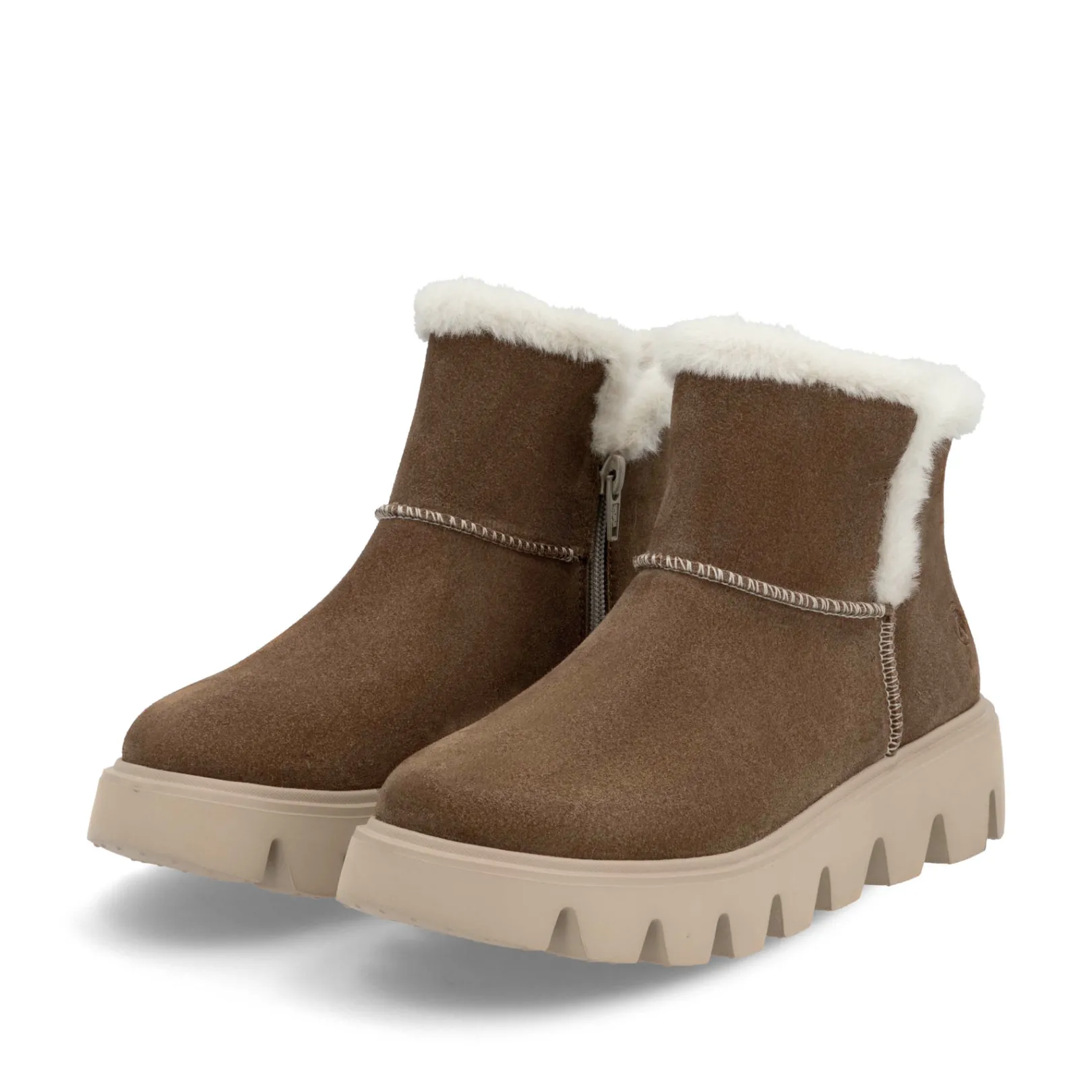 Rieker Stiefeletten & Boots | Fluffy<Damen Kurzstiefel zimt Braun