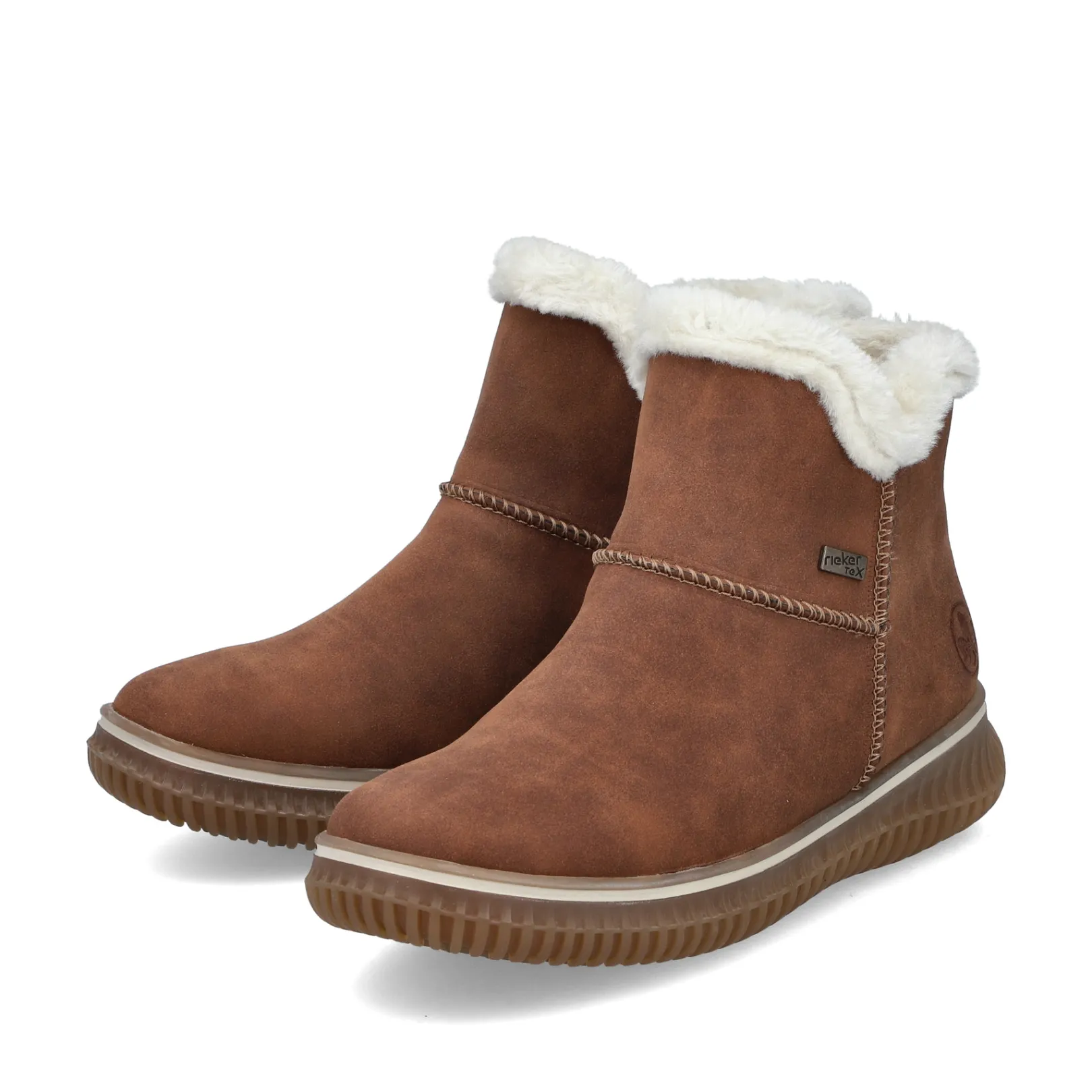 Rieker Stiefeletten & Boots | Fluffy<Damen Kurzstiefel zimt Braun