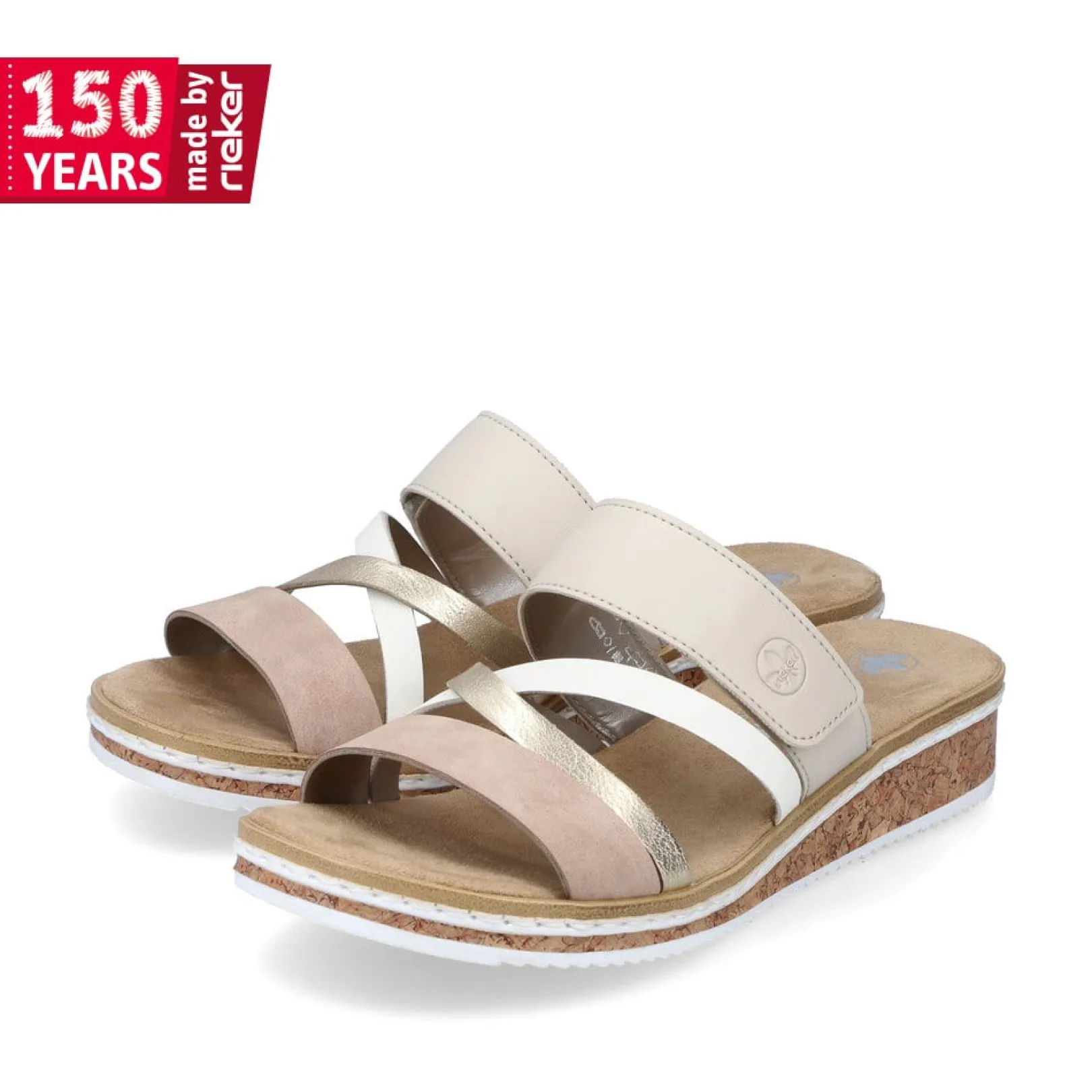 Rieker Pantoletten & Hausschuhe<Damen Pantoletten -metallic-rosé Beige