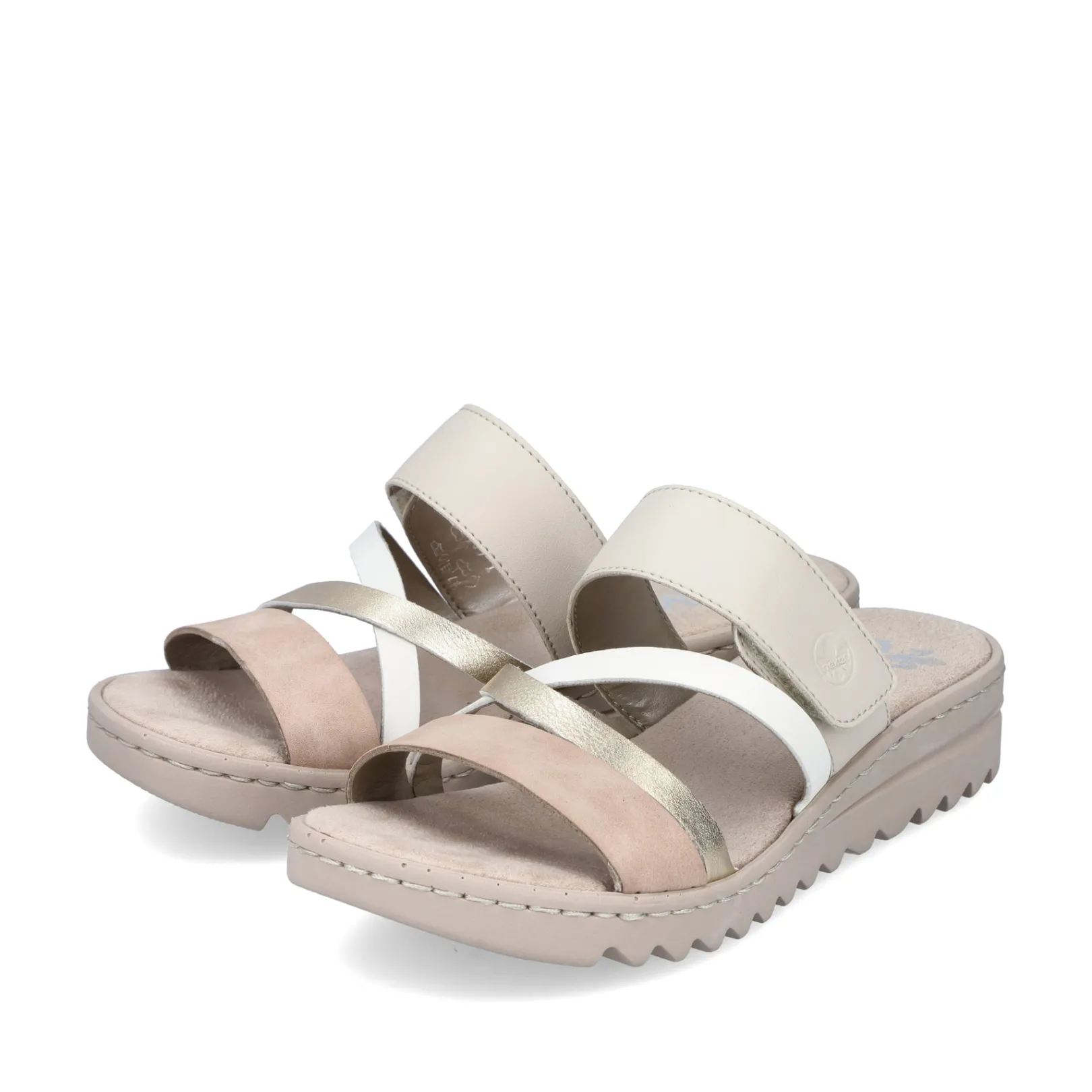 Rieker Pantoletten & Hausschuhe<Damen Pantoletten champagner-zartrosa Beige