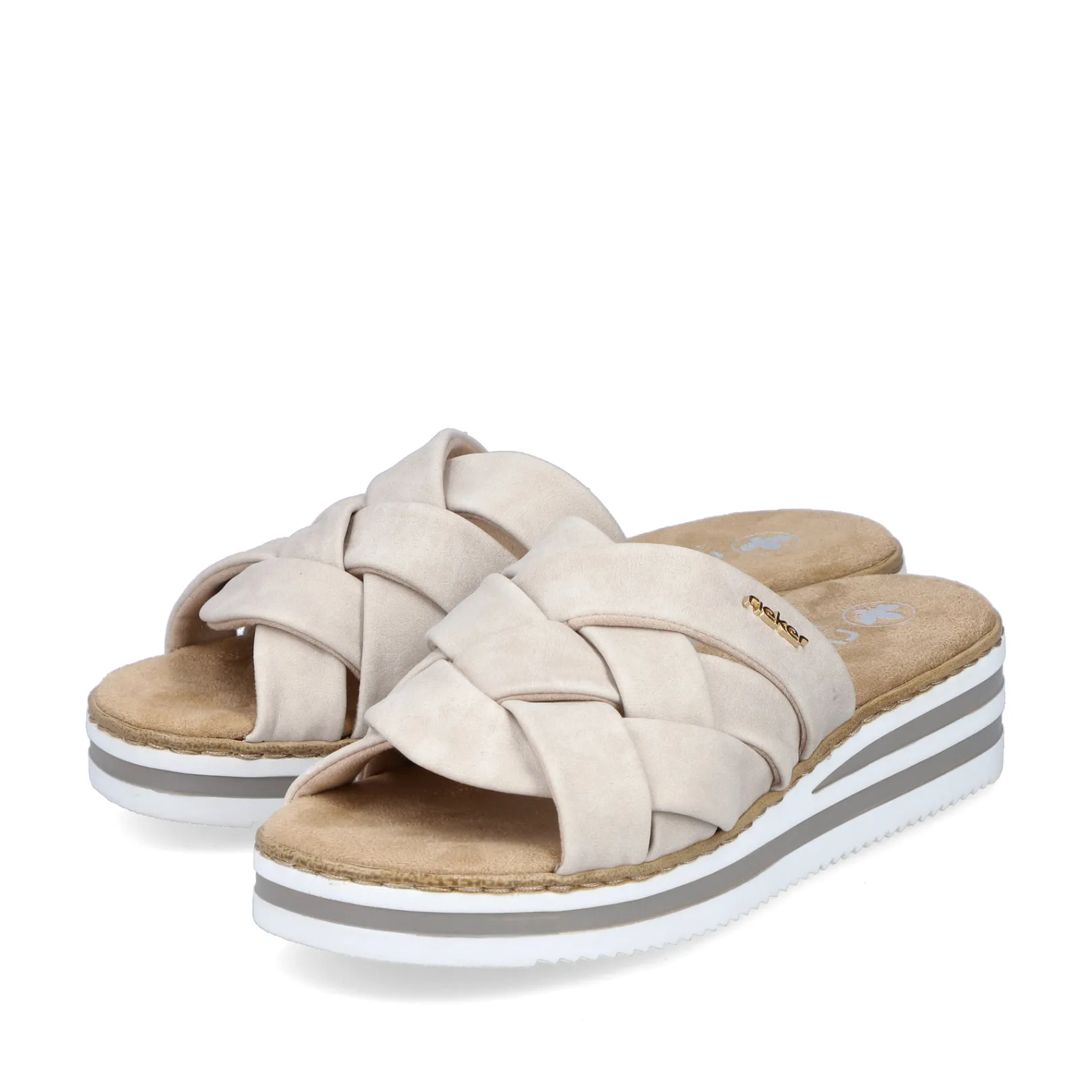 Rieker Pantoletten & Hausschuhe<Damen Pantoletten hell Beige