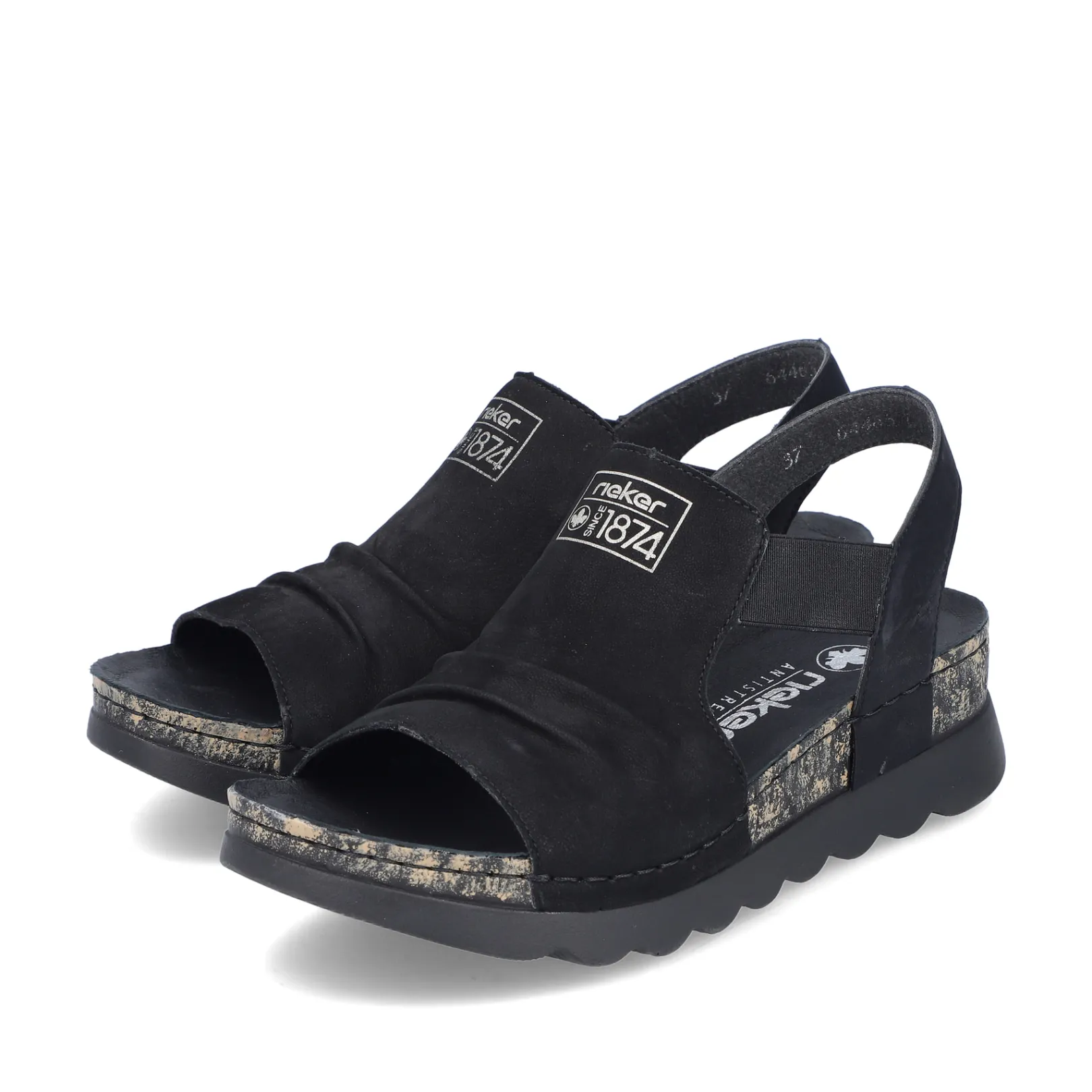 Rieker Sandalen & Sandaletten<Damen Riemchensandalen asphalt Schwarz