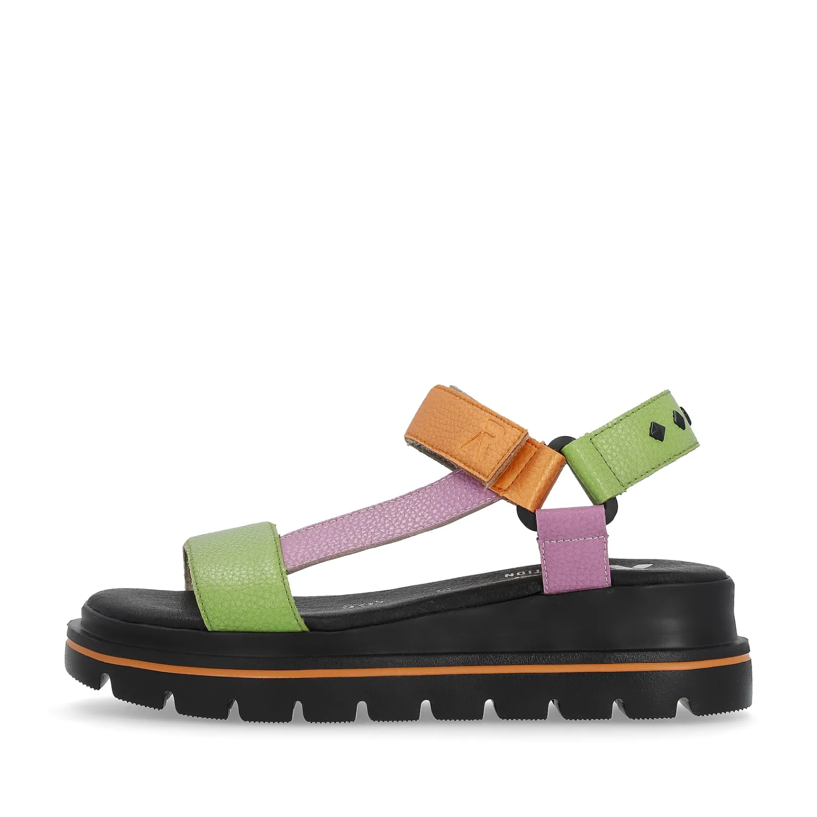 Rieker Sandalen & Sandaletten<Damen Riemchensandalen black-green-pink-orange Schwarz