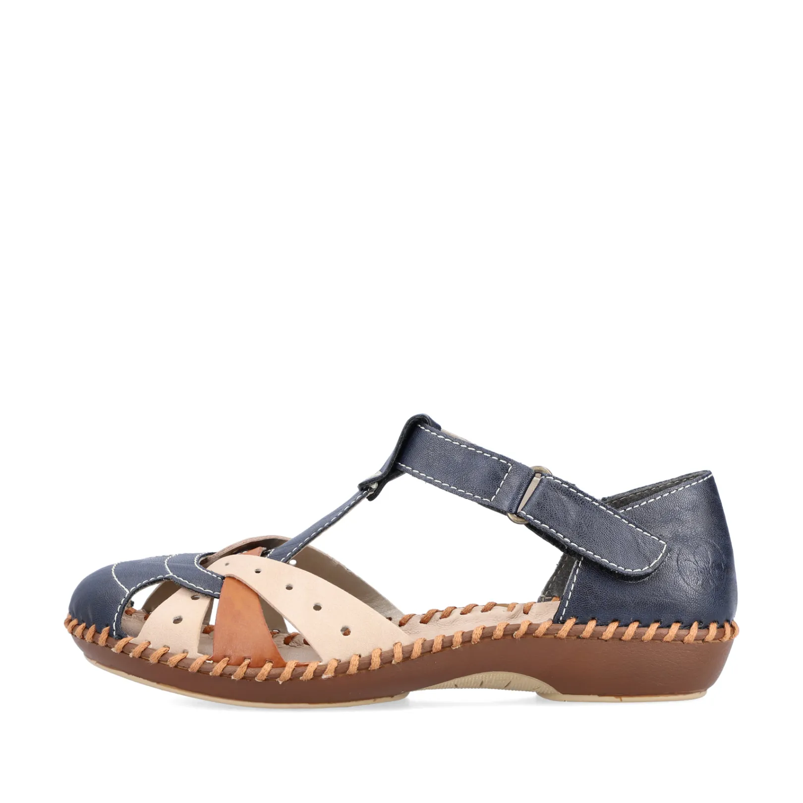 Rieker Sandalen & Sandaletten<Damen Riemchensandalen marine-beige Blau