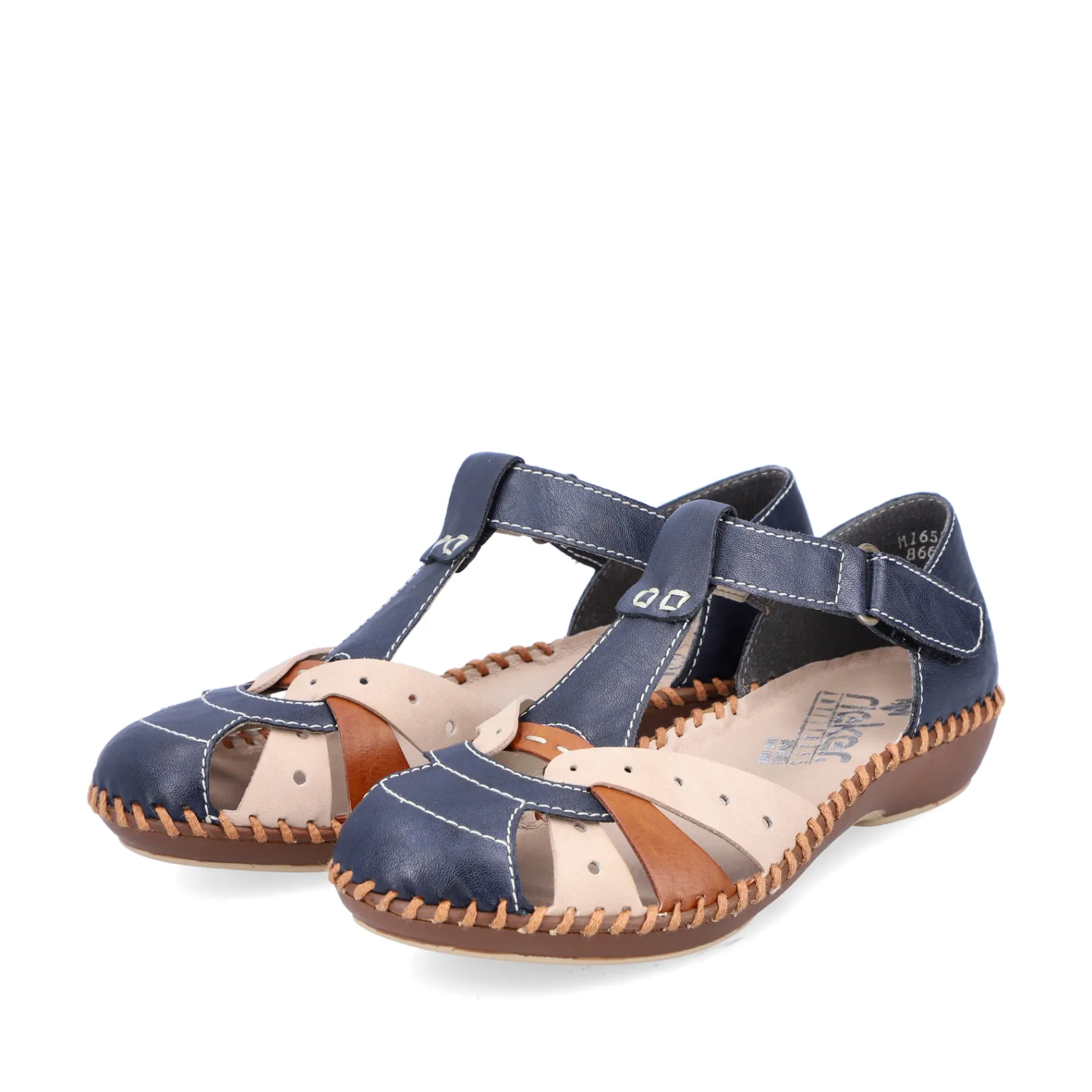 Rieker Sandalen & Sandaletten<Damen Riemchensandalen marine-beige Blau