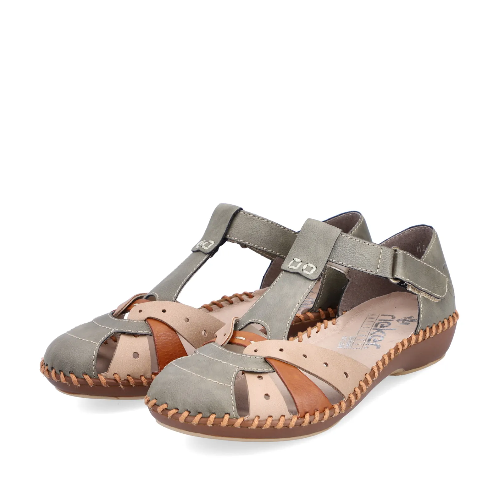 Rieker Sandalen & Sandaletten<Damen Riemchensandalen mint-beige Grün