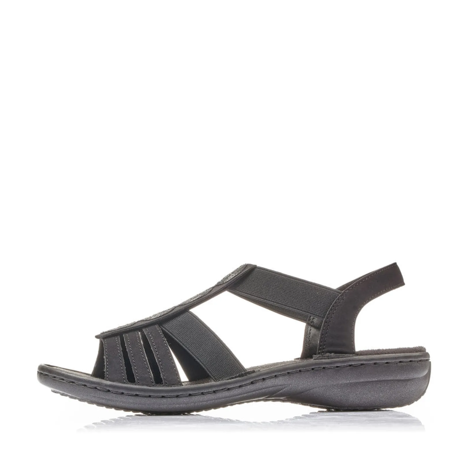 Rieker Sandalen & Sandaletten<Damen Riemchensandalen tief Schwarz