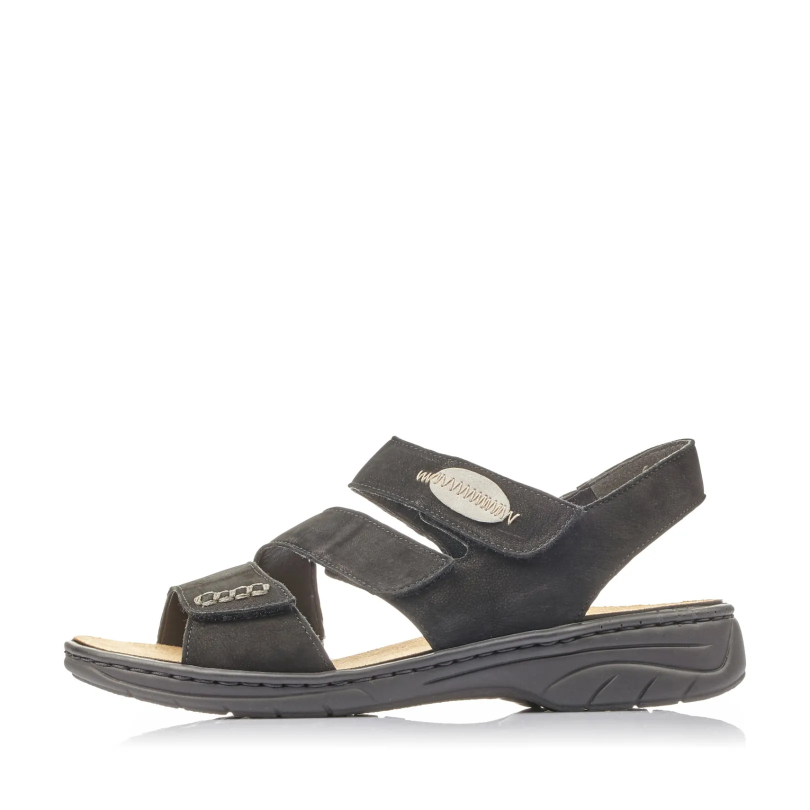 Rieker Sandalen & Sandaletten<Damen Riemchensandalen tief Schwarz