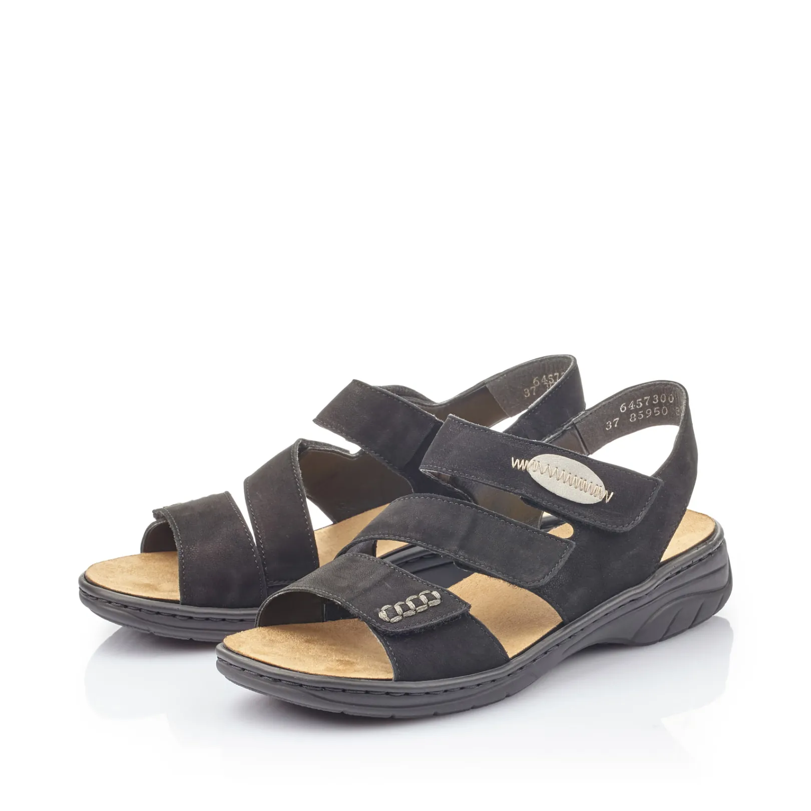 Rieker Sandalen & Sandaletten<Damen Riemchensandalen tief Schwarz