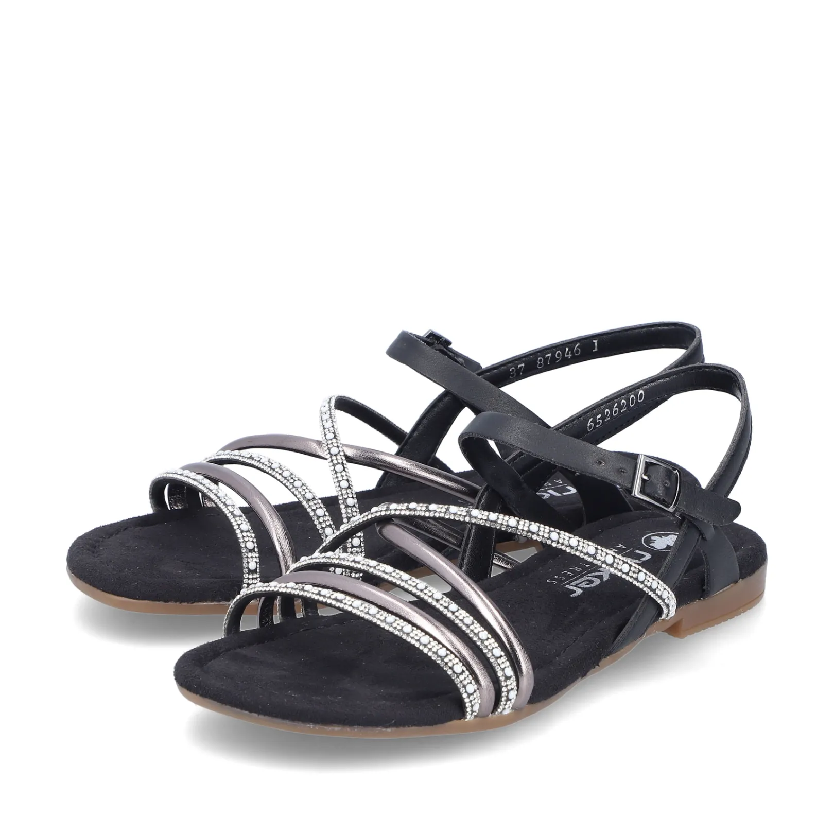 Rieker Sandalen & Sandaletten<Damen Riemchensandalen tief Schwarz