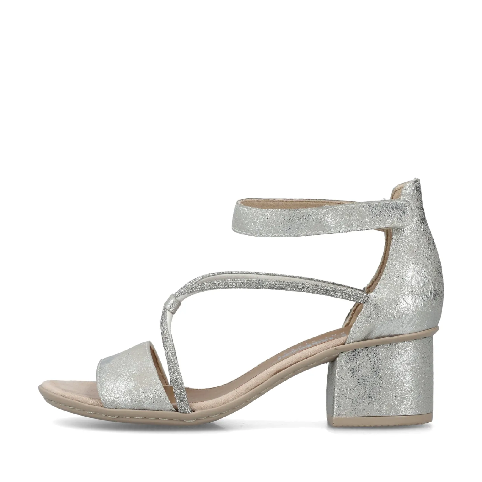 Rieker Sandalen & Sandaletten<Damen Riemchensandaletten silber-metallic Silber/platin