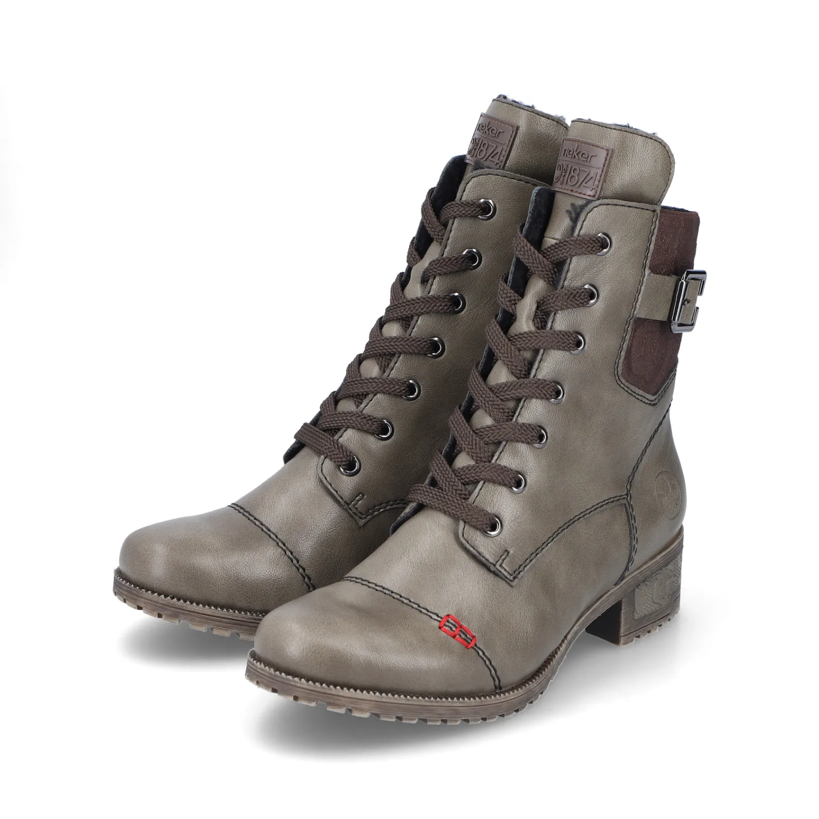 Rieker Stiefeletten & Boots<Damen Schnürstiefel armee Grün