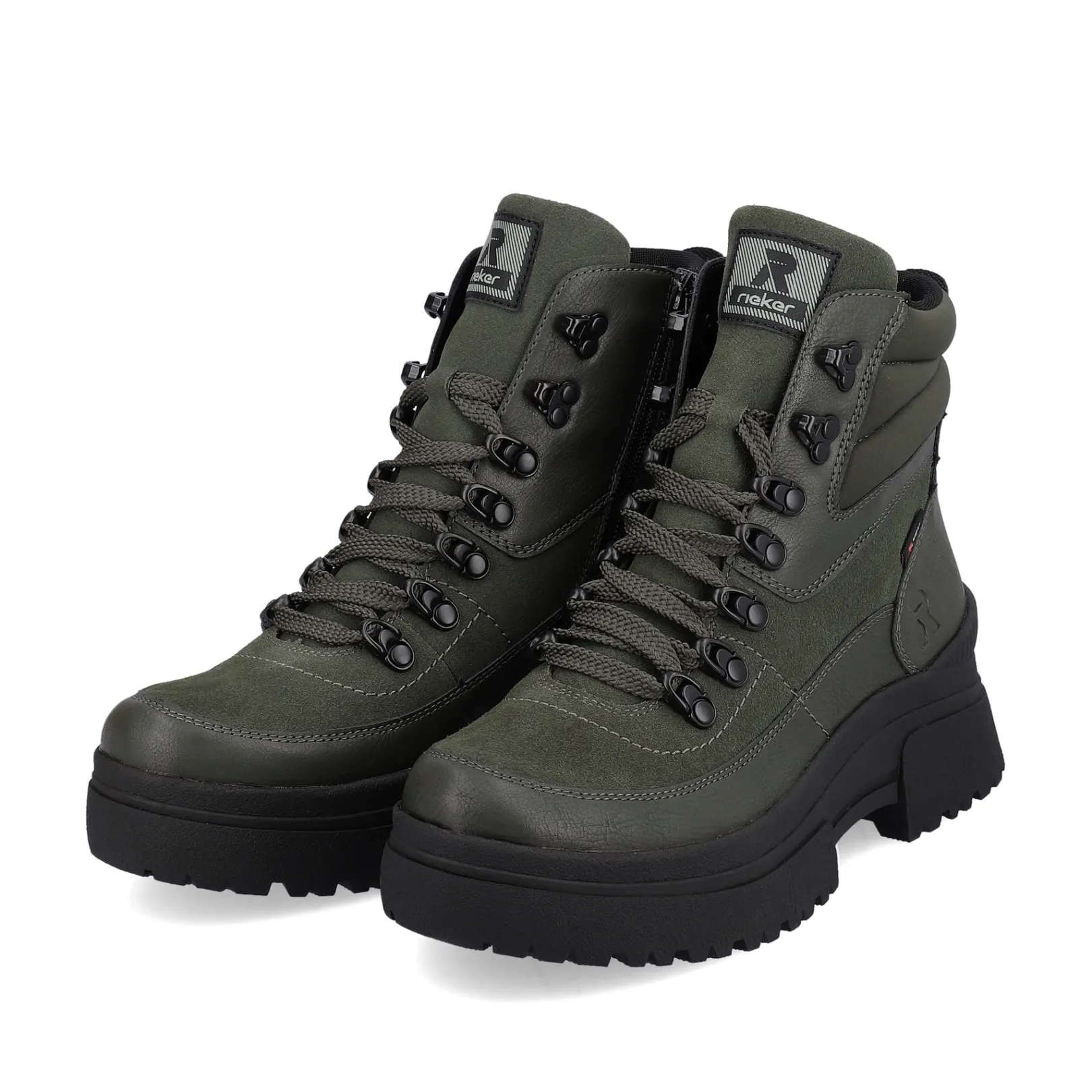 Rieker Stiefeletten & Boots<Damen Schnürstiefel army-green black Grün