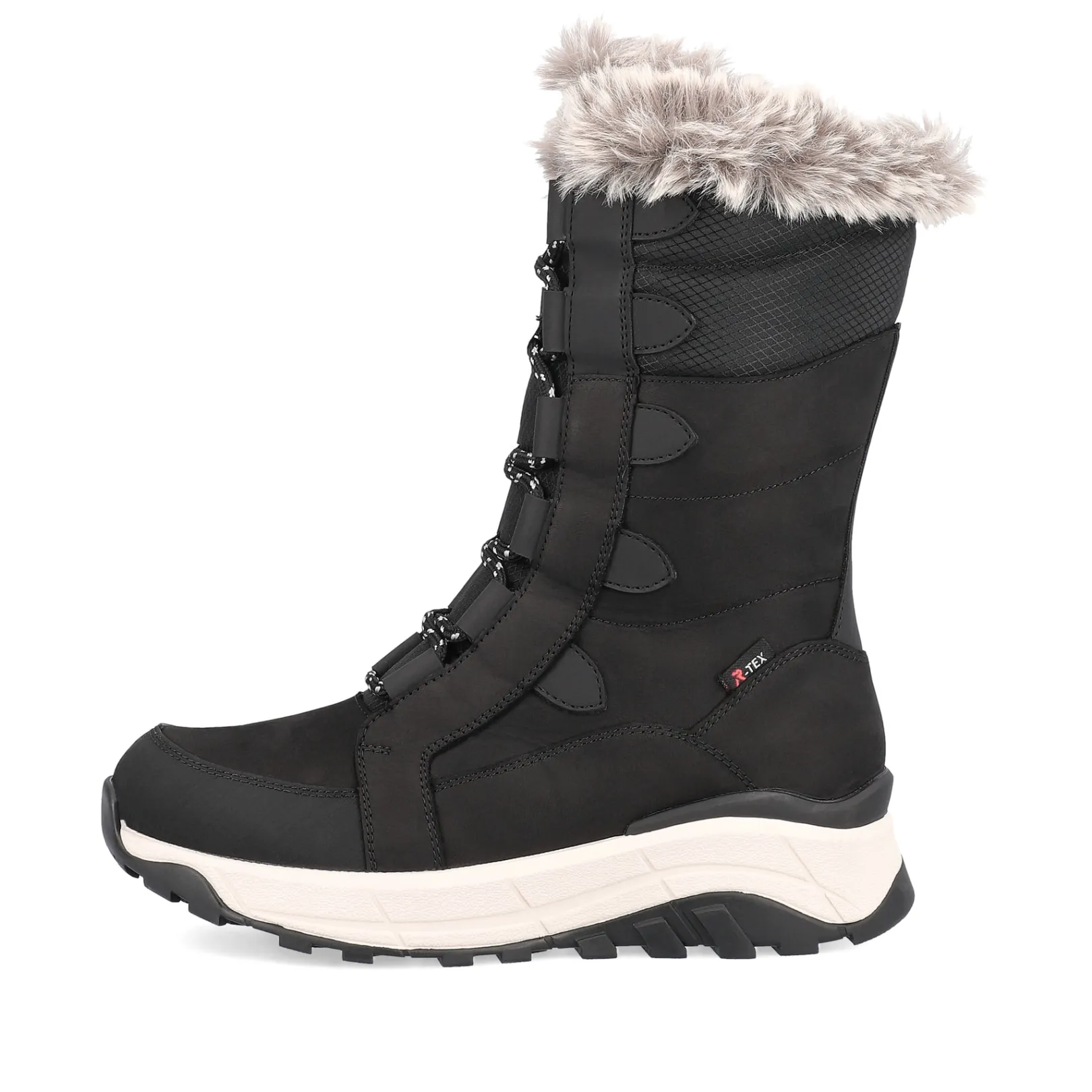 Rieker Stiefeletten & Boots | Fluffy<Damen Schnürstiefel asphalt Schwarz