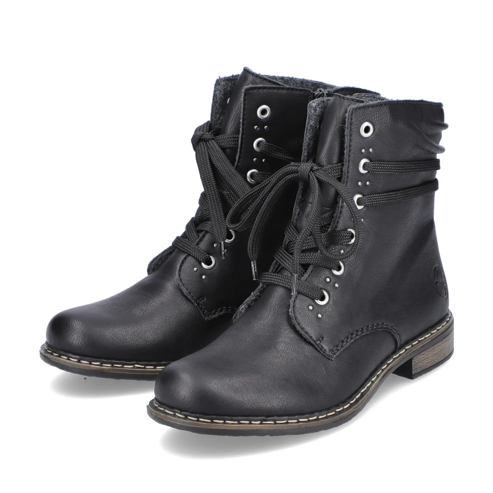 Rieker Stiefeletten & Boots<Damen Schnürstiefel asphalt Schwarz