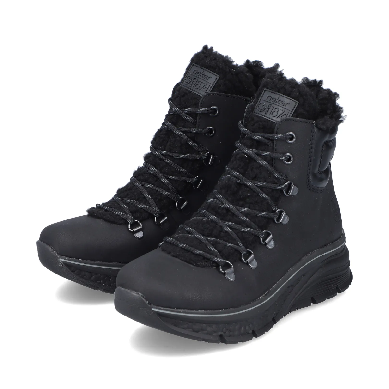 Rieker Stiefeletten & Boots<Damen Schnürstiefel asphalt Schwarz