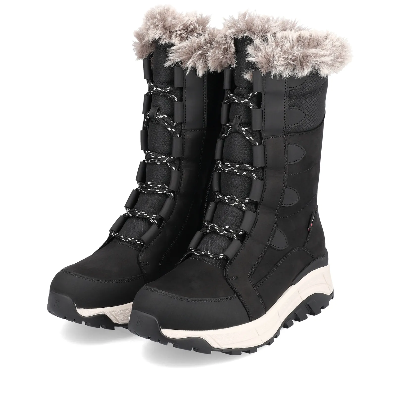 Rieker Stiefeletten & Boots | Fluffy<Damen Schnürstiefel asphalt Schwarz