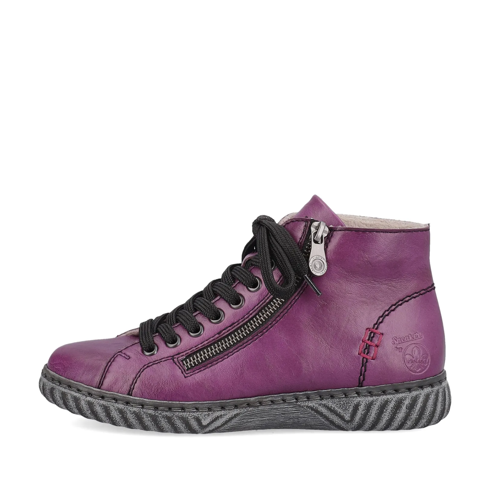 Rieker Stiefeletten & Boots<Damen Schnürstiefel aubergine-schwarz Lila