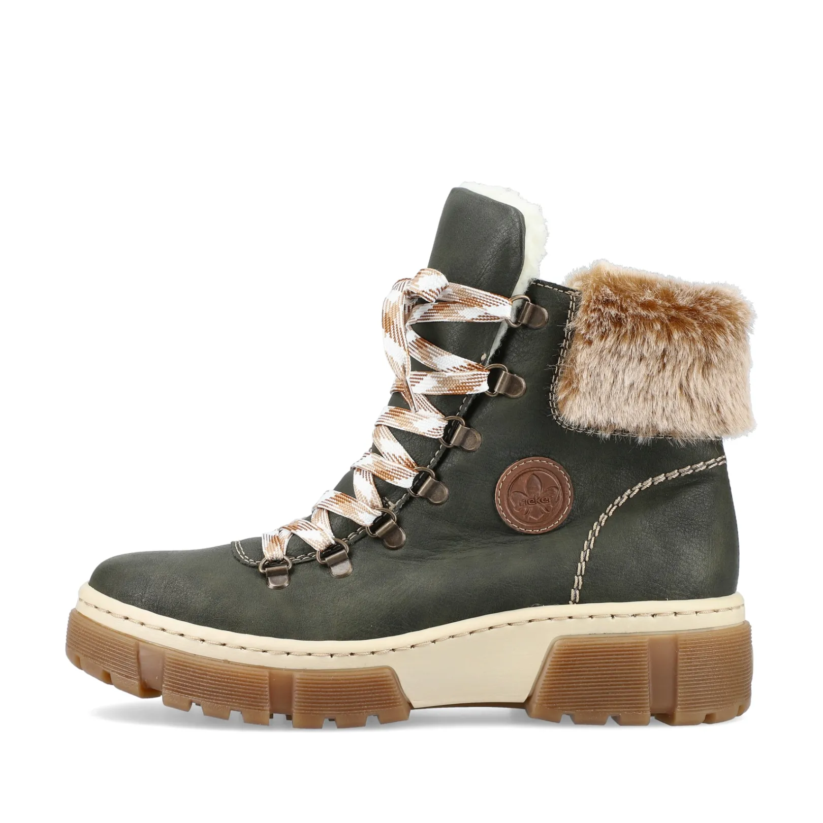 Rieker Stiefeletten & Boots | Fluffy<Damen Schnürstiefel blatt Grün