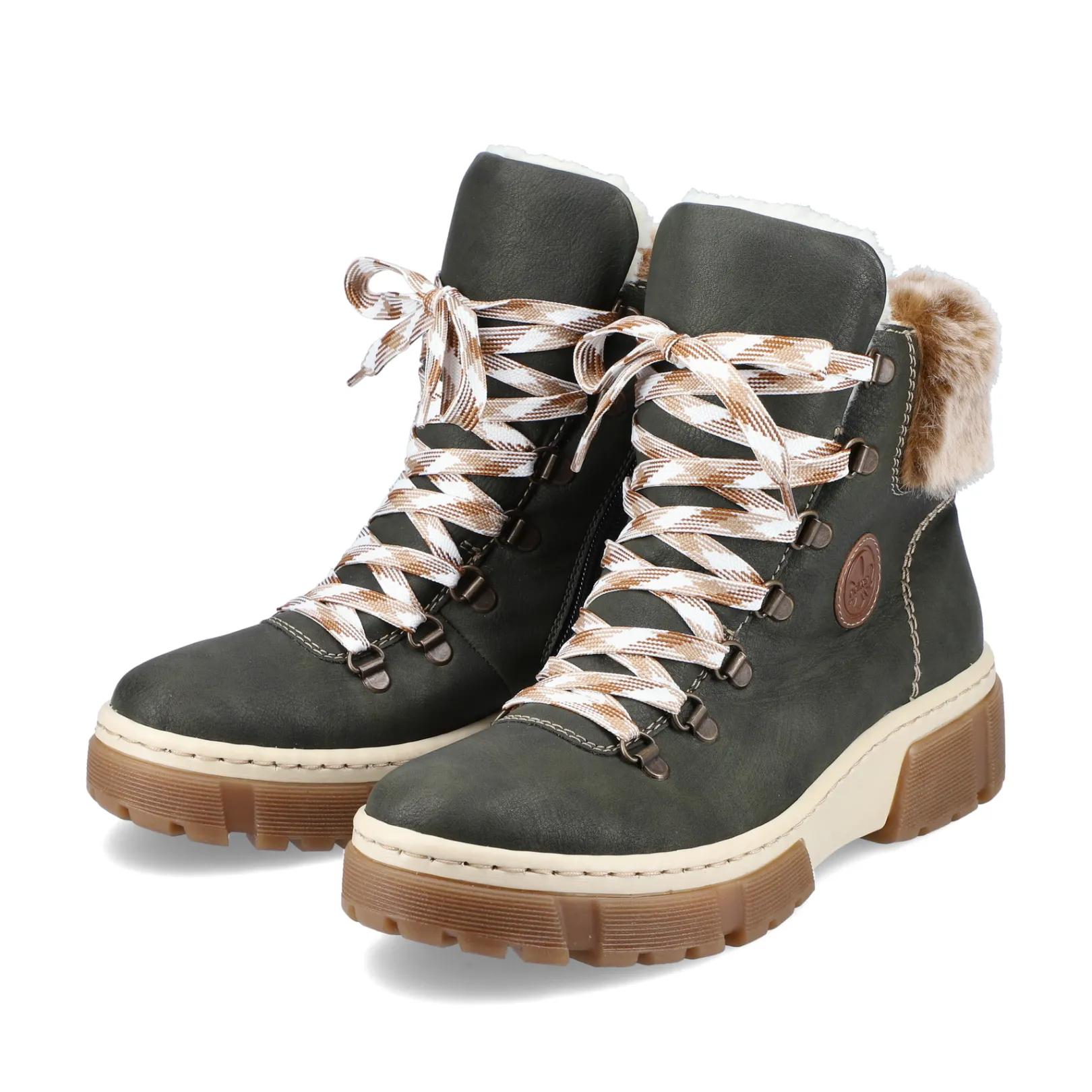 Rieker Stiefeletten & Boots | Fluffy<Damen Schnürstiefel blatt Grün