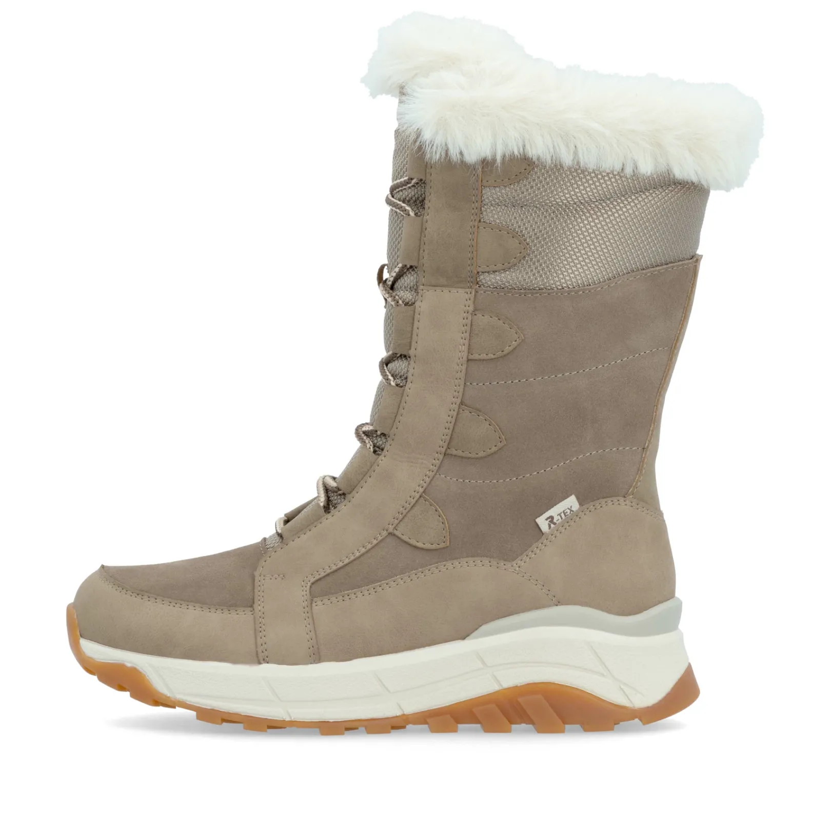 Rieker Stiefeletten & Boots | Fluffy<Damen Schnürstiefel braun Beige